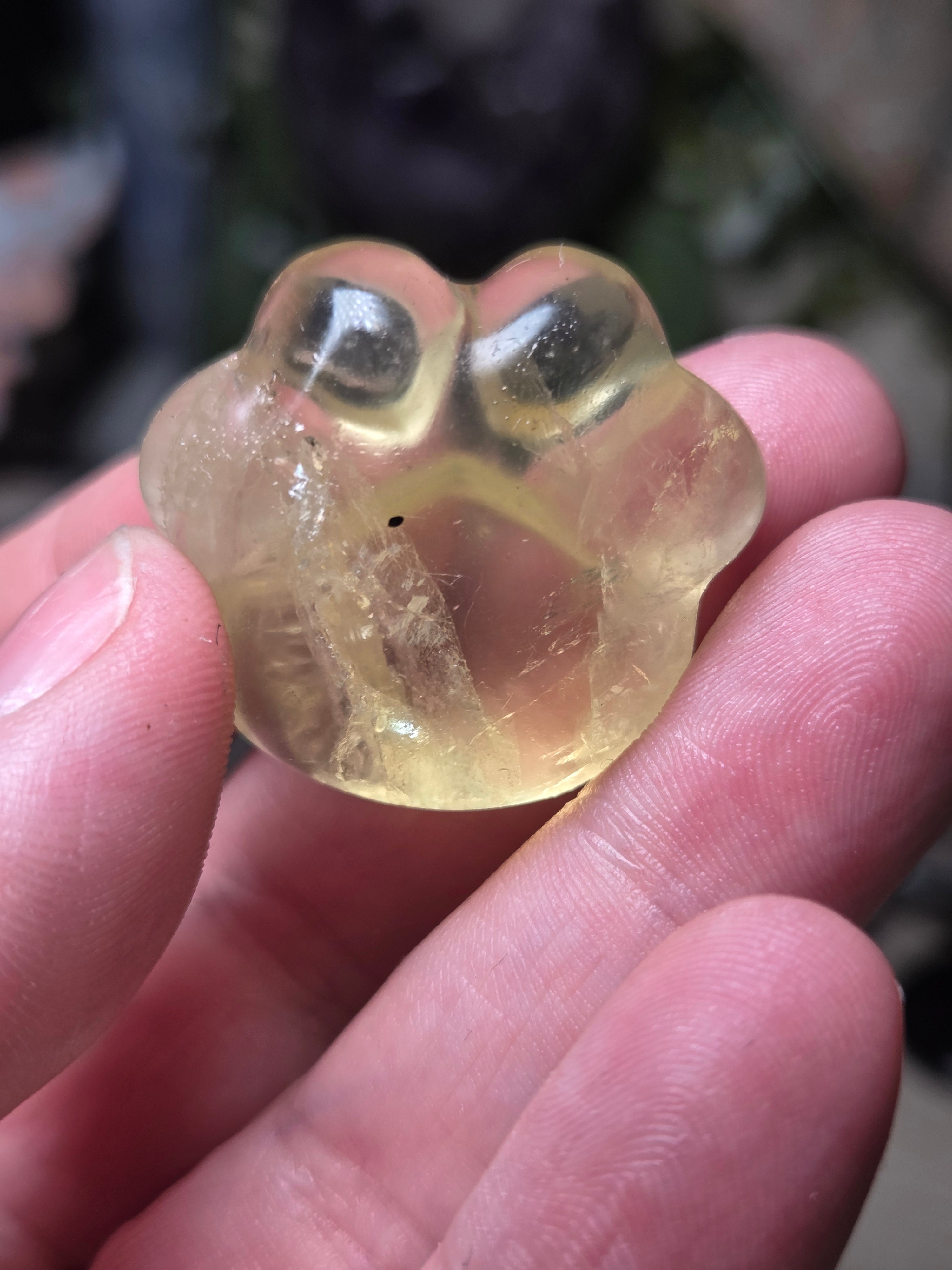 Citrine crystal paw print