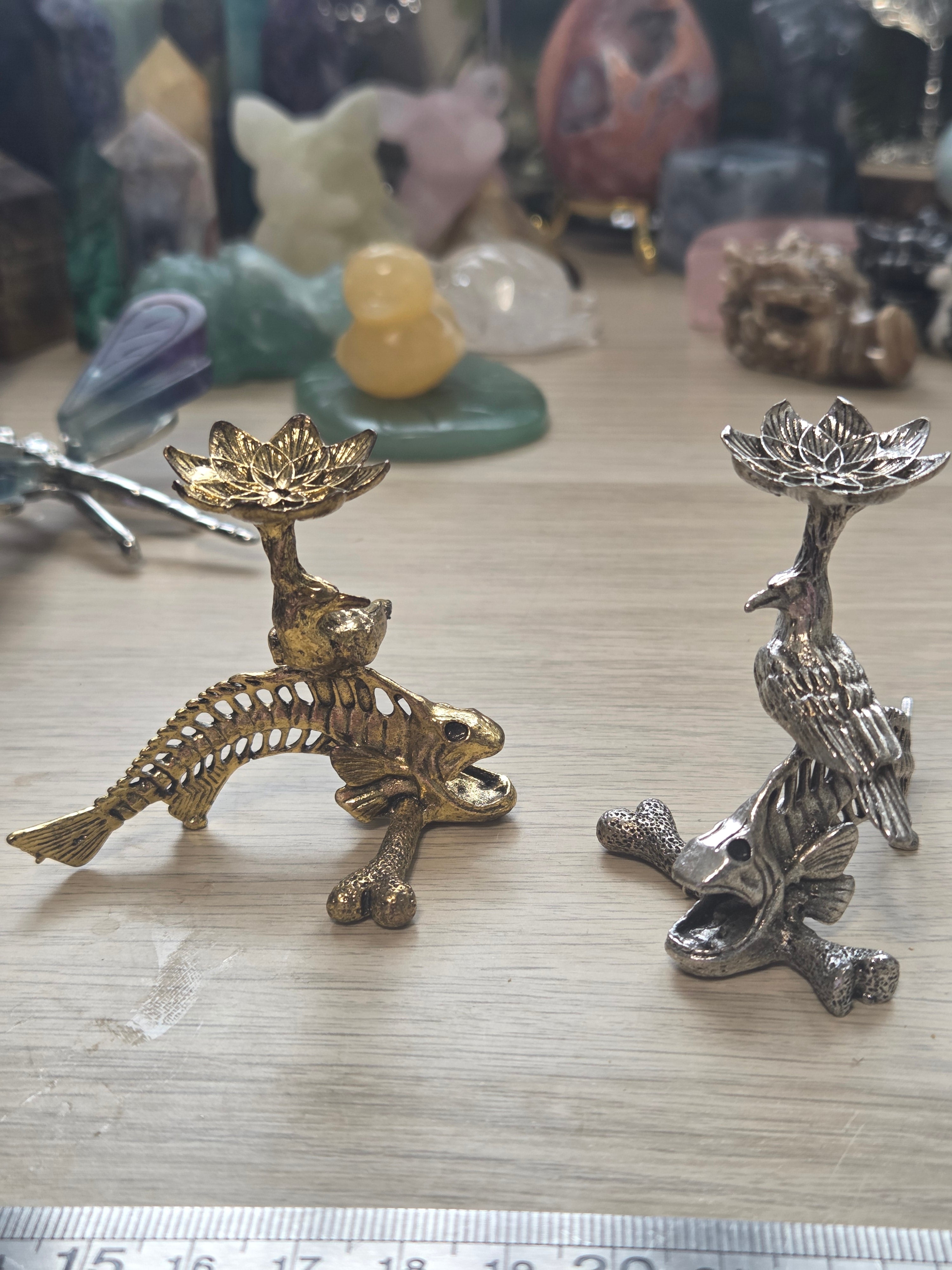 Fish bones with bird stand