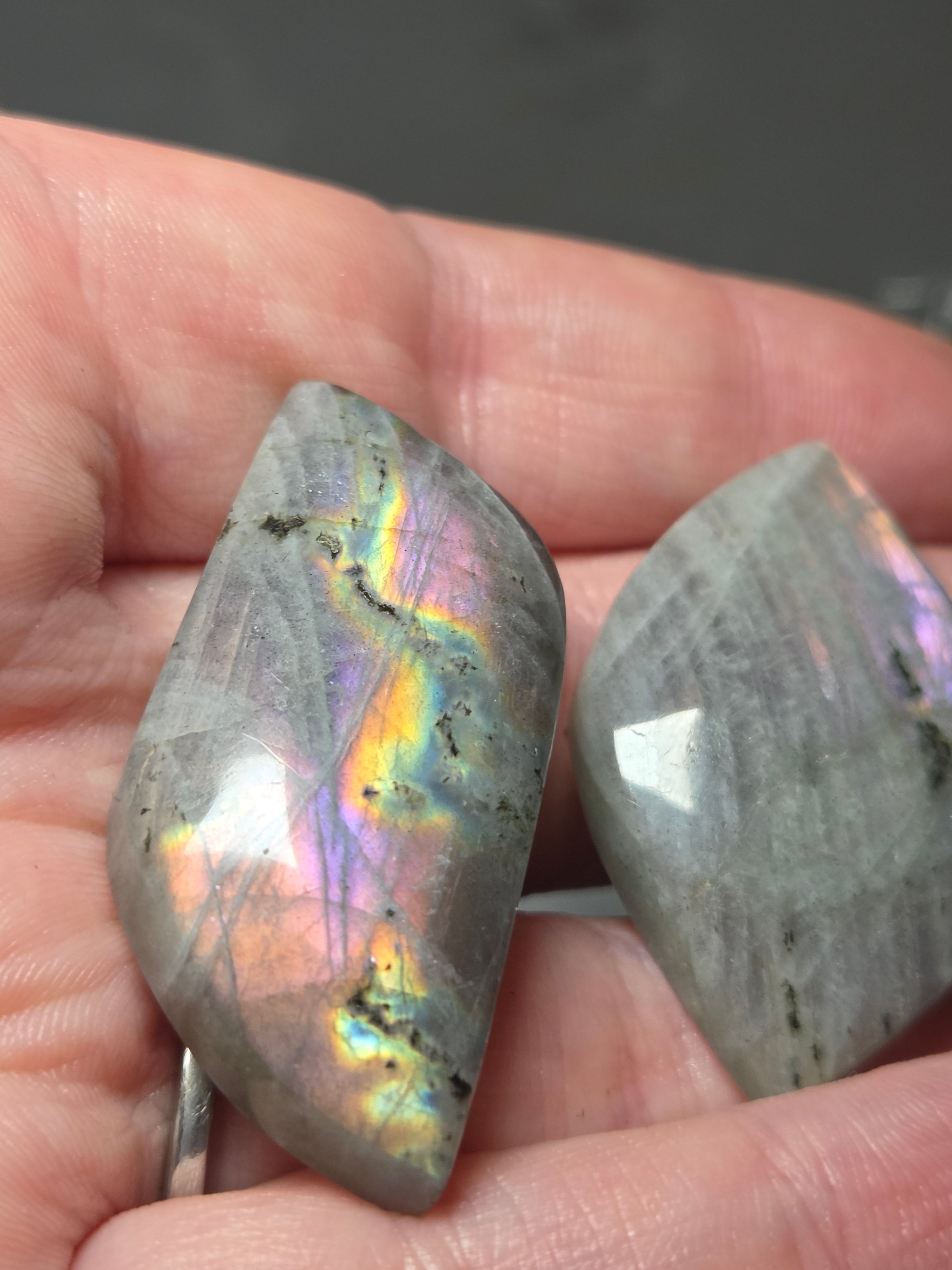 Labradorite crystal cabochon crystals set -B