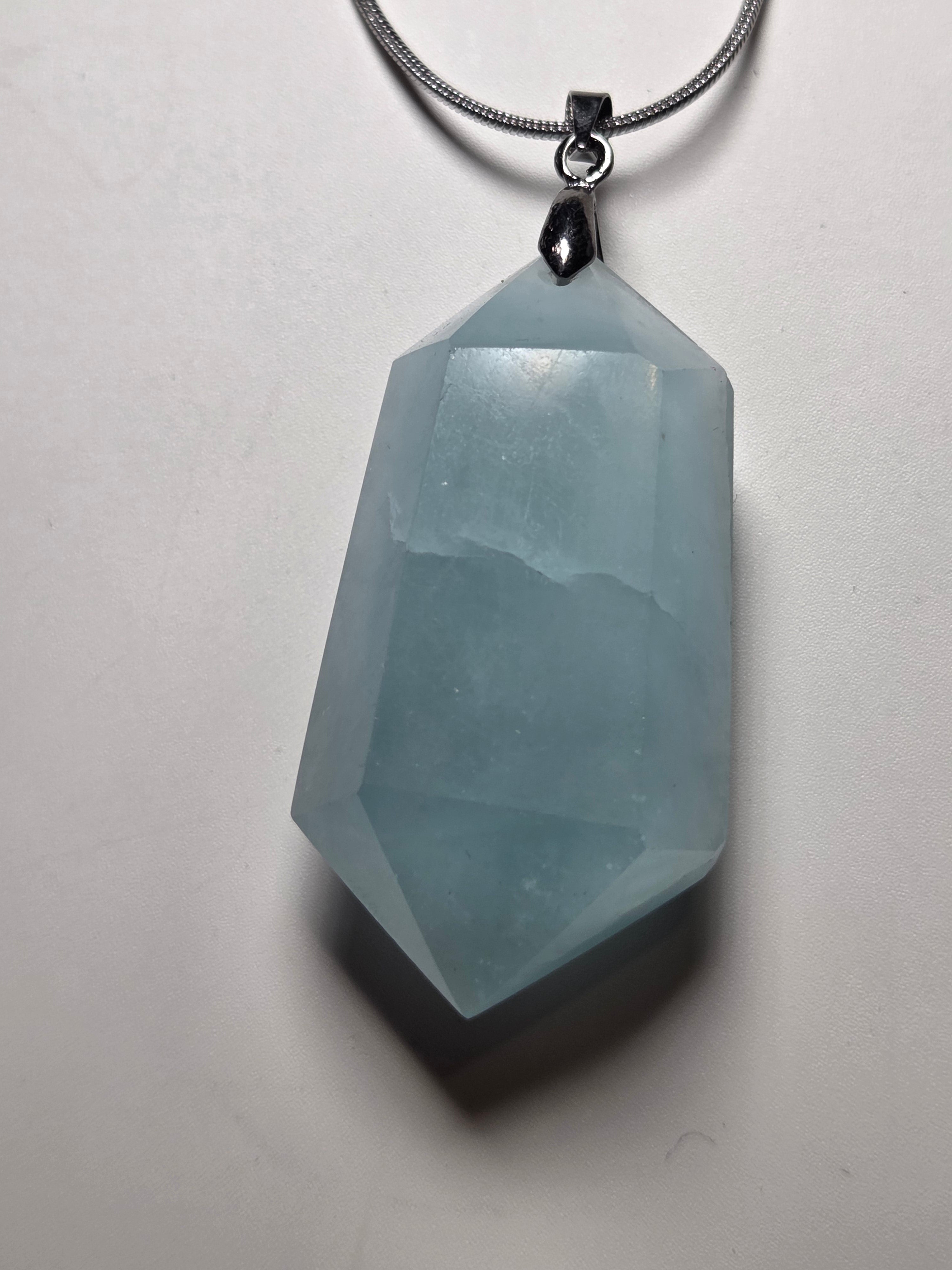 Aquamarine crystal handmade necklace