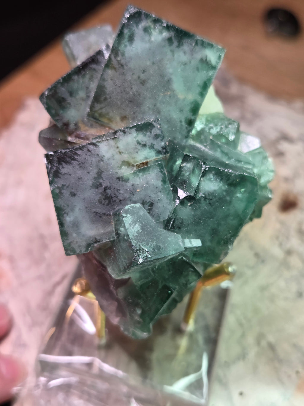 Beautiful crystal Flourite specimen with Stand