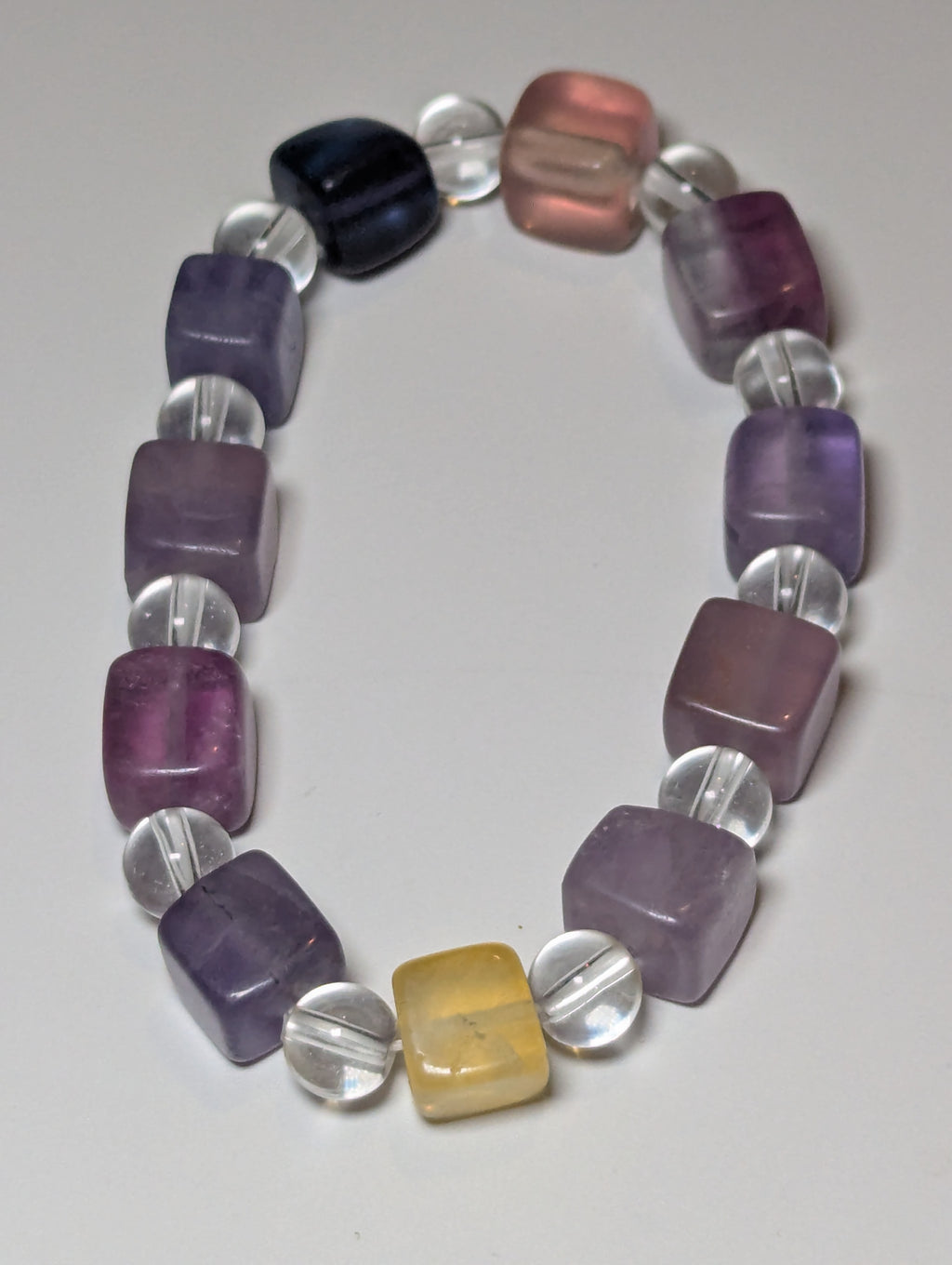 Flourite crystal cube bracelet