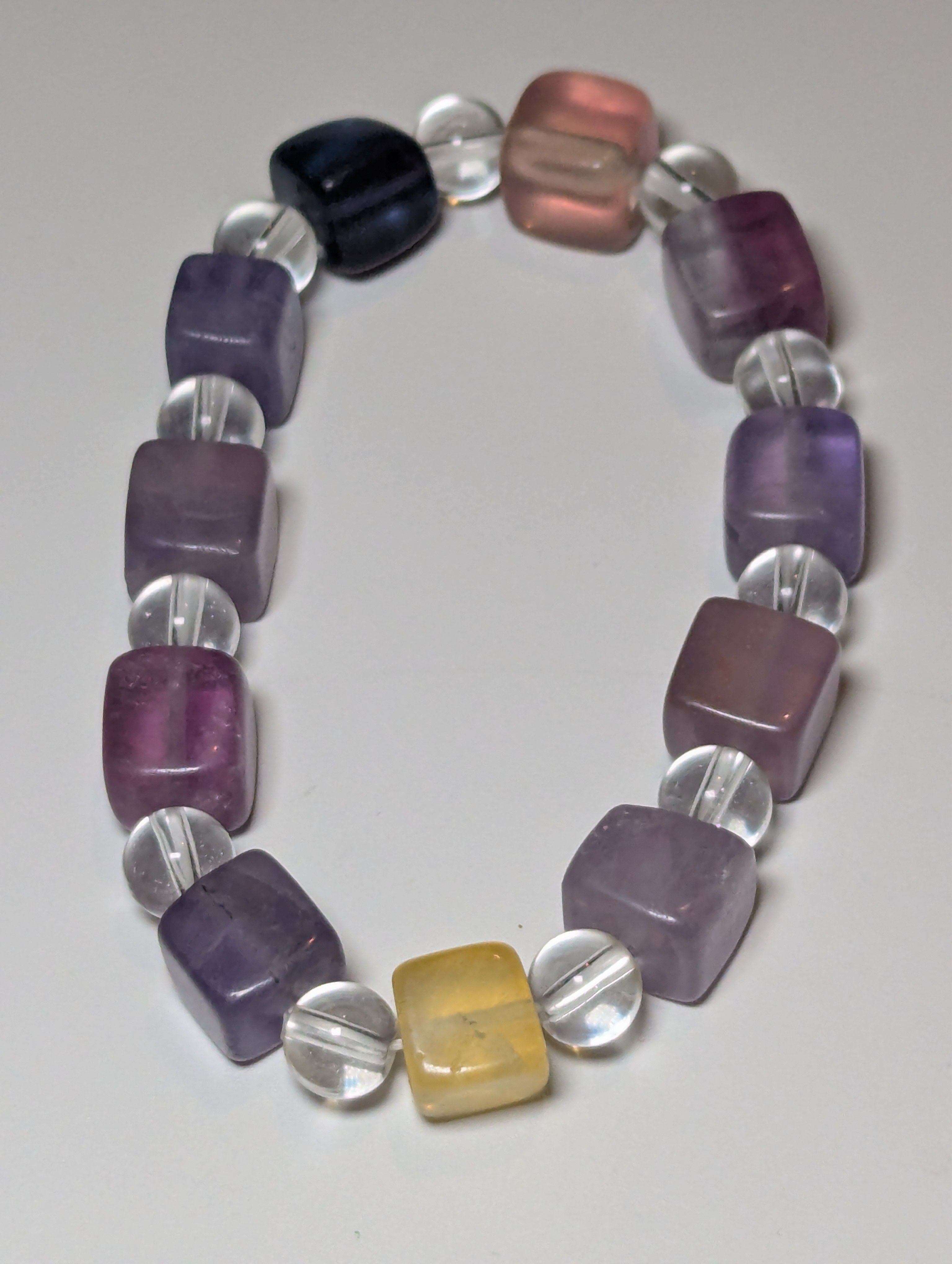 Flourite crystal cube bracelet