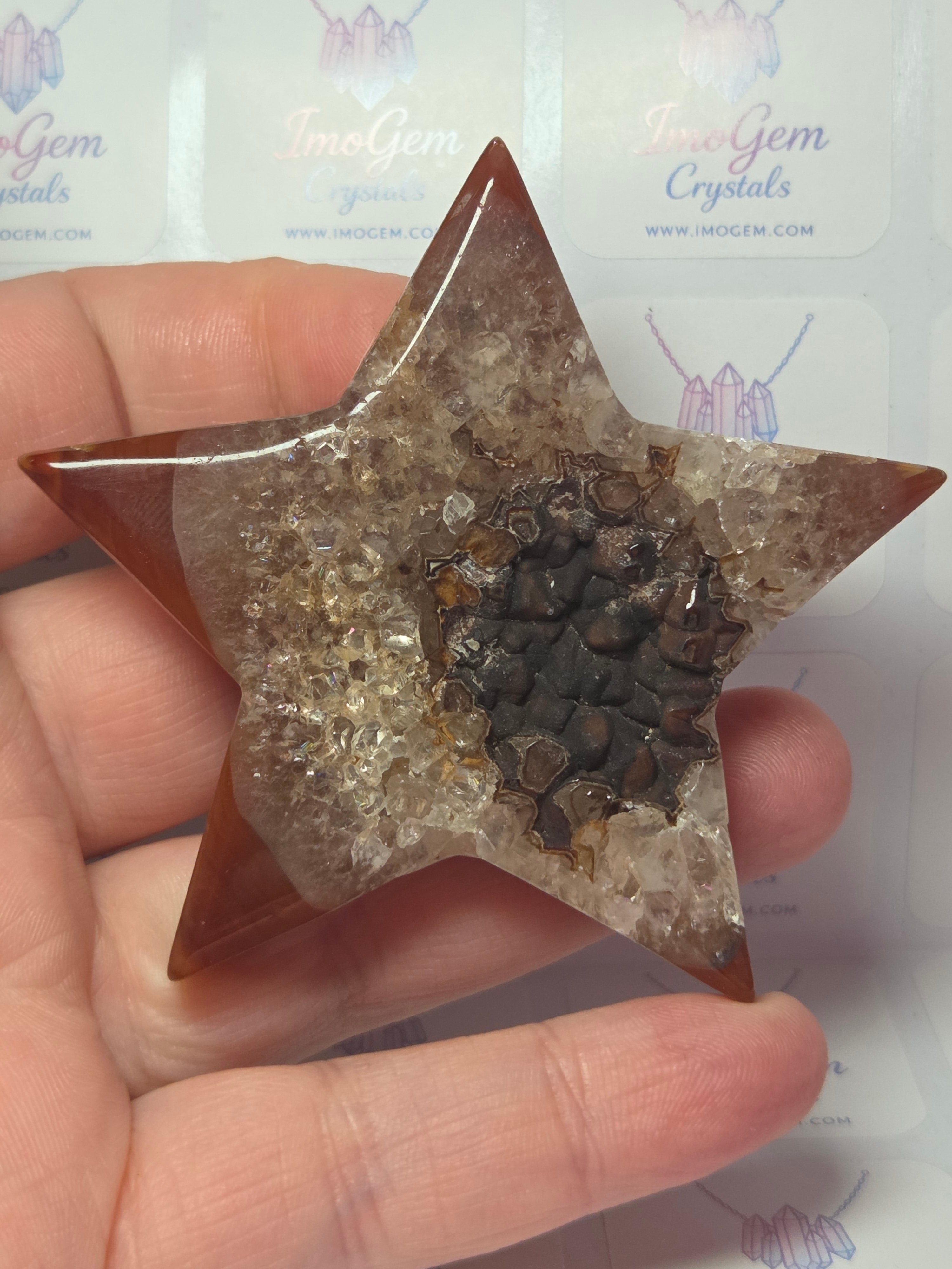 Sardonyx crystal star with duzy