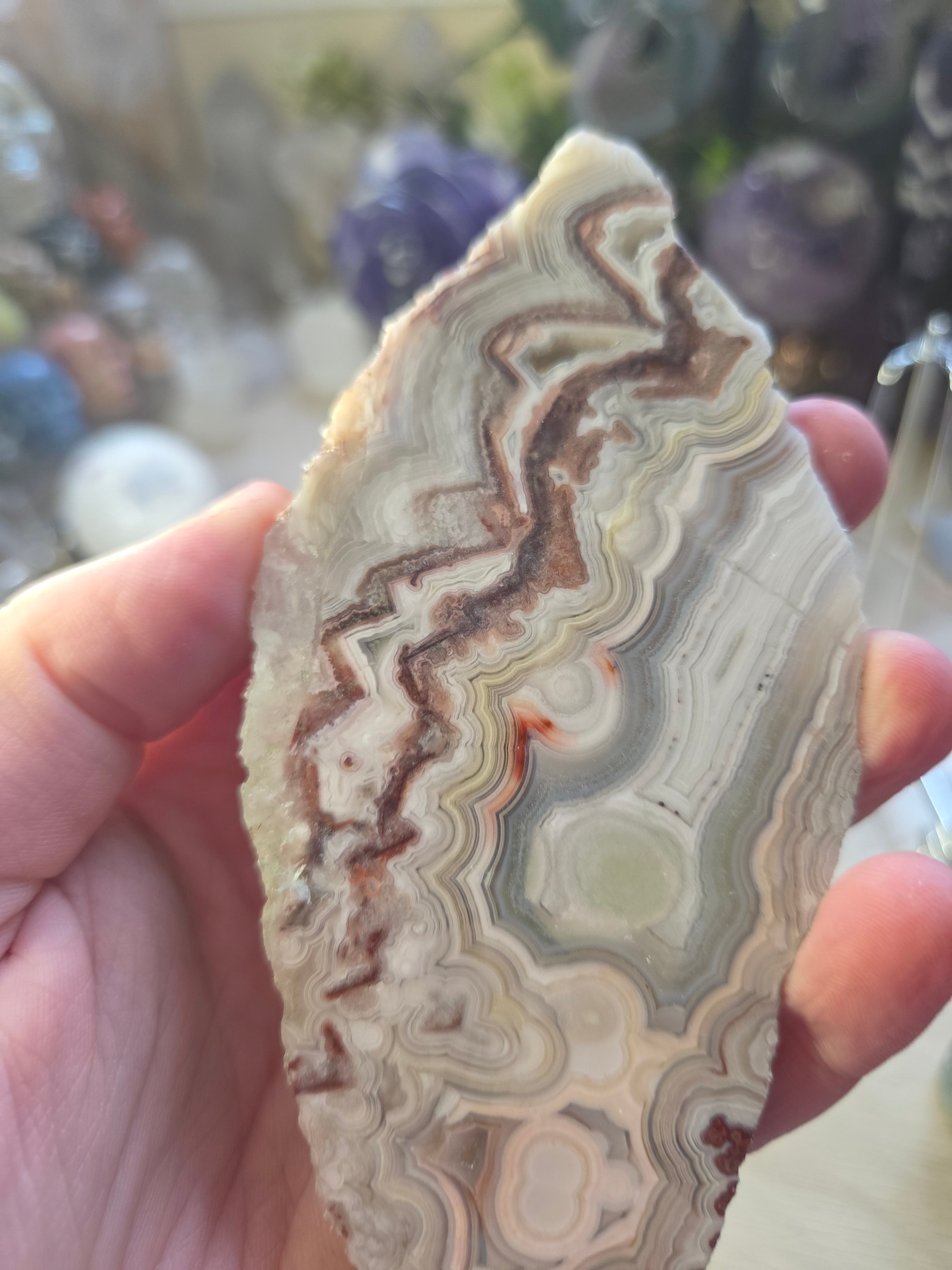 Crazy lace agate crystal slice