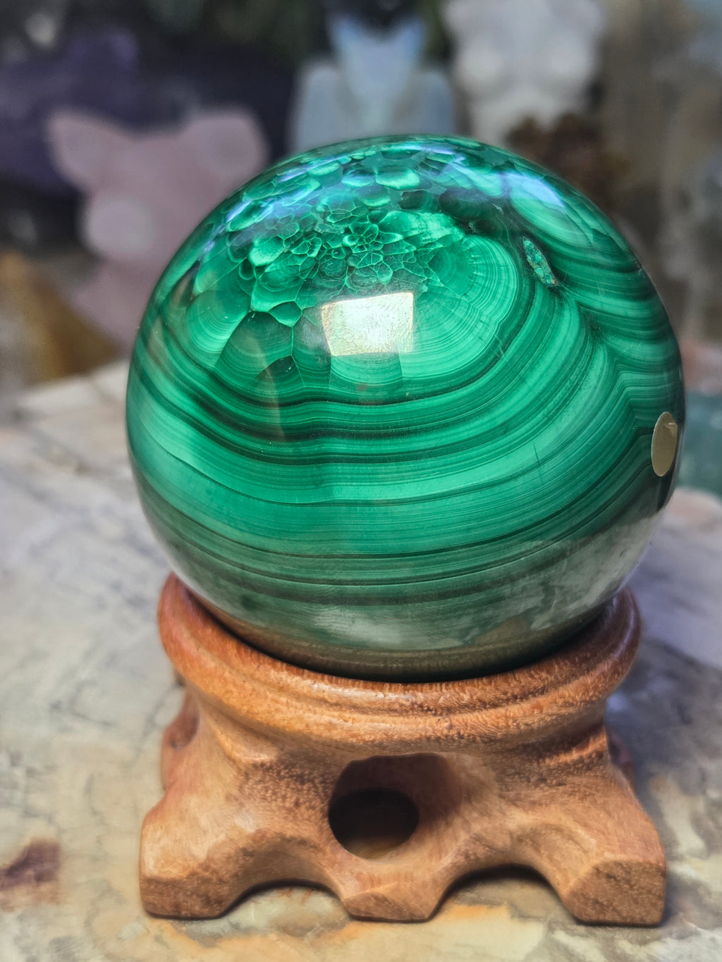 Malicite crystal sphere  5.4cm including stand