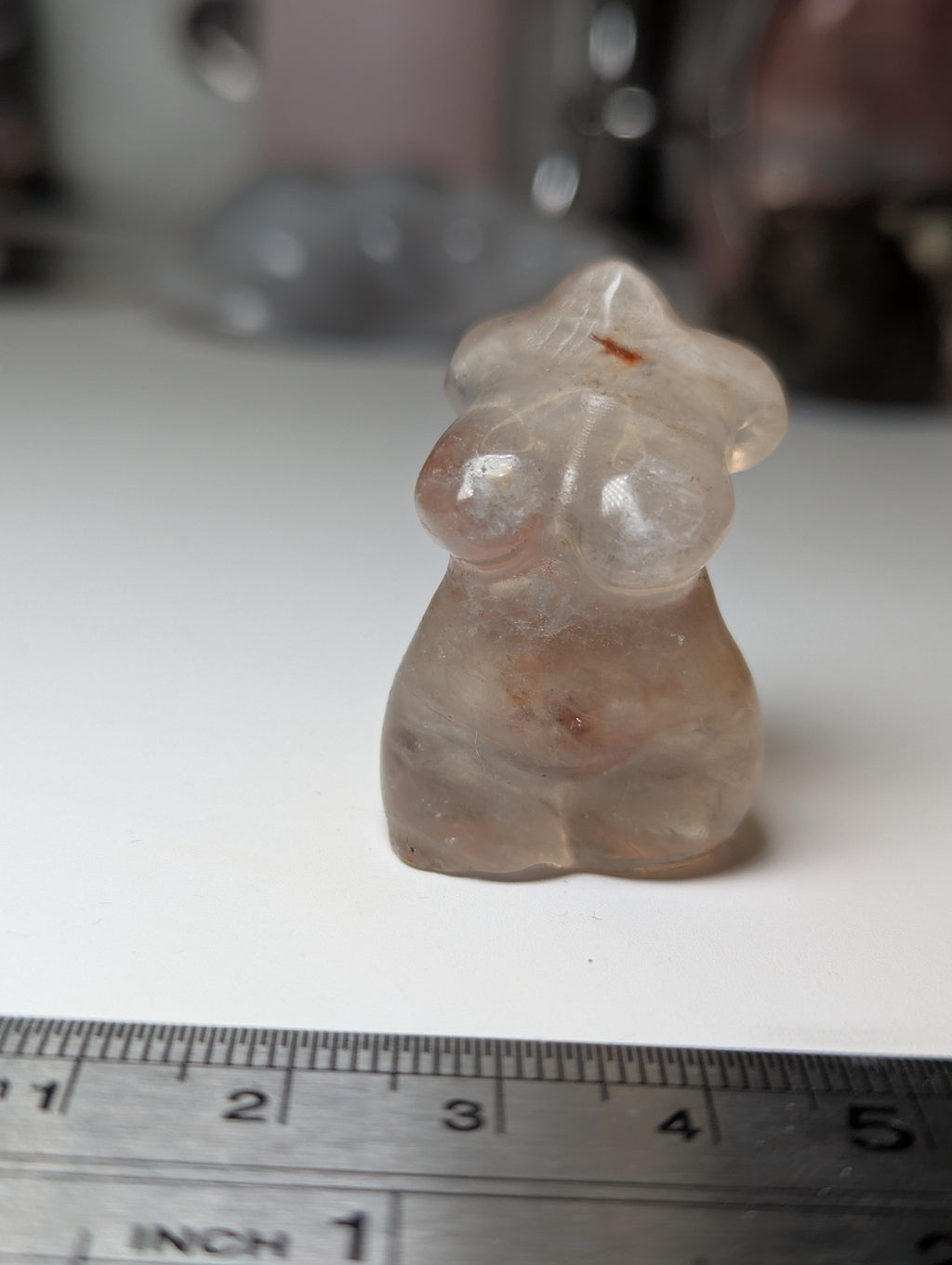 Fire quartz crystal female body carving
