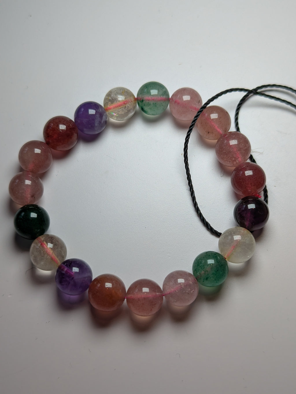 Strawberry quartz amethyst bracelet