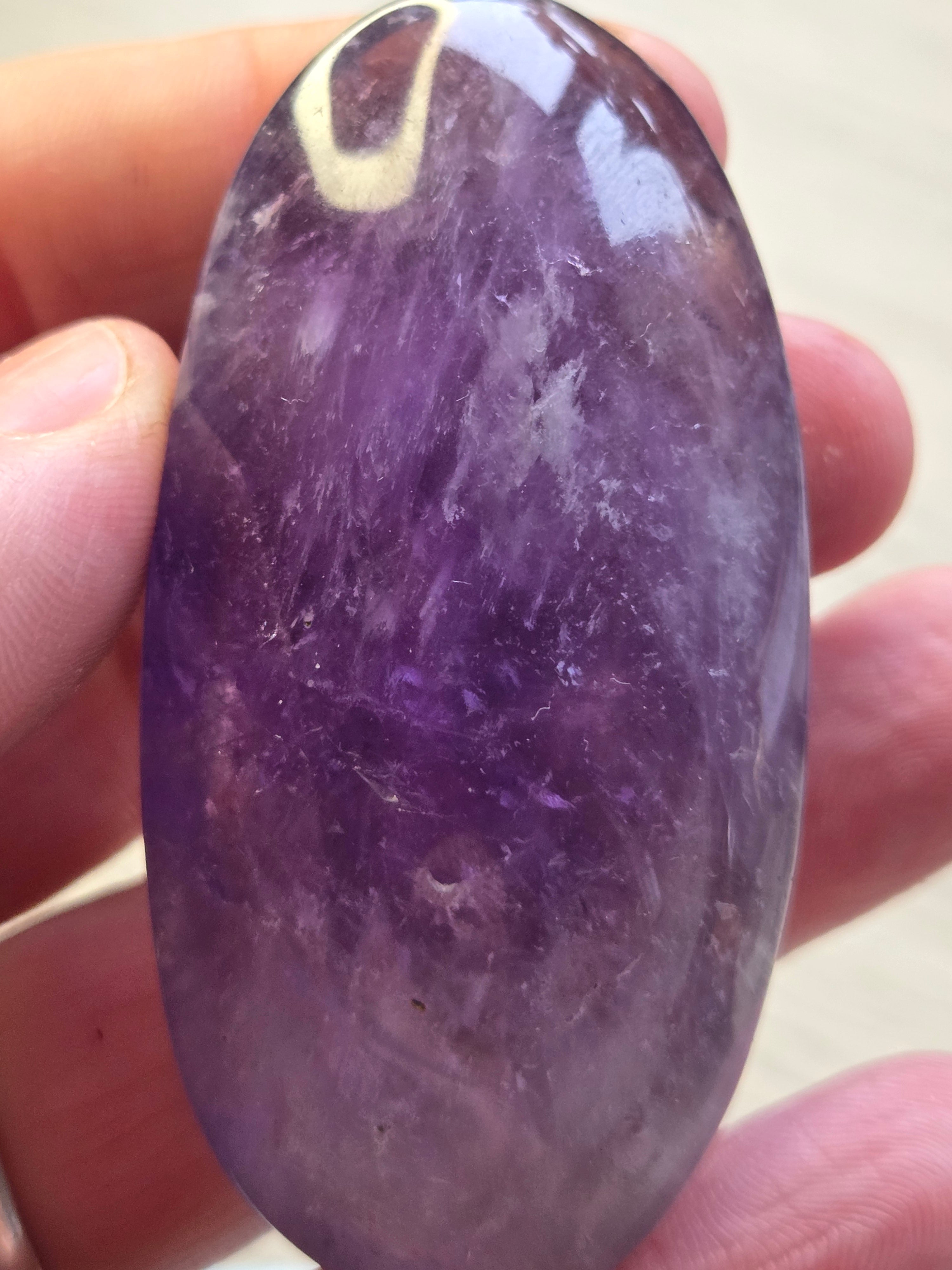GRADE AA Amethyst crystal palm stone