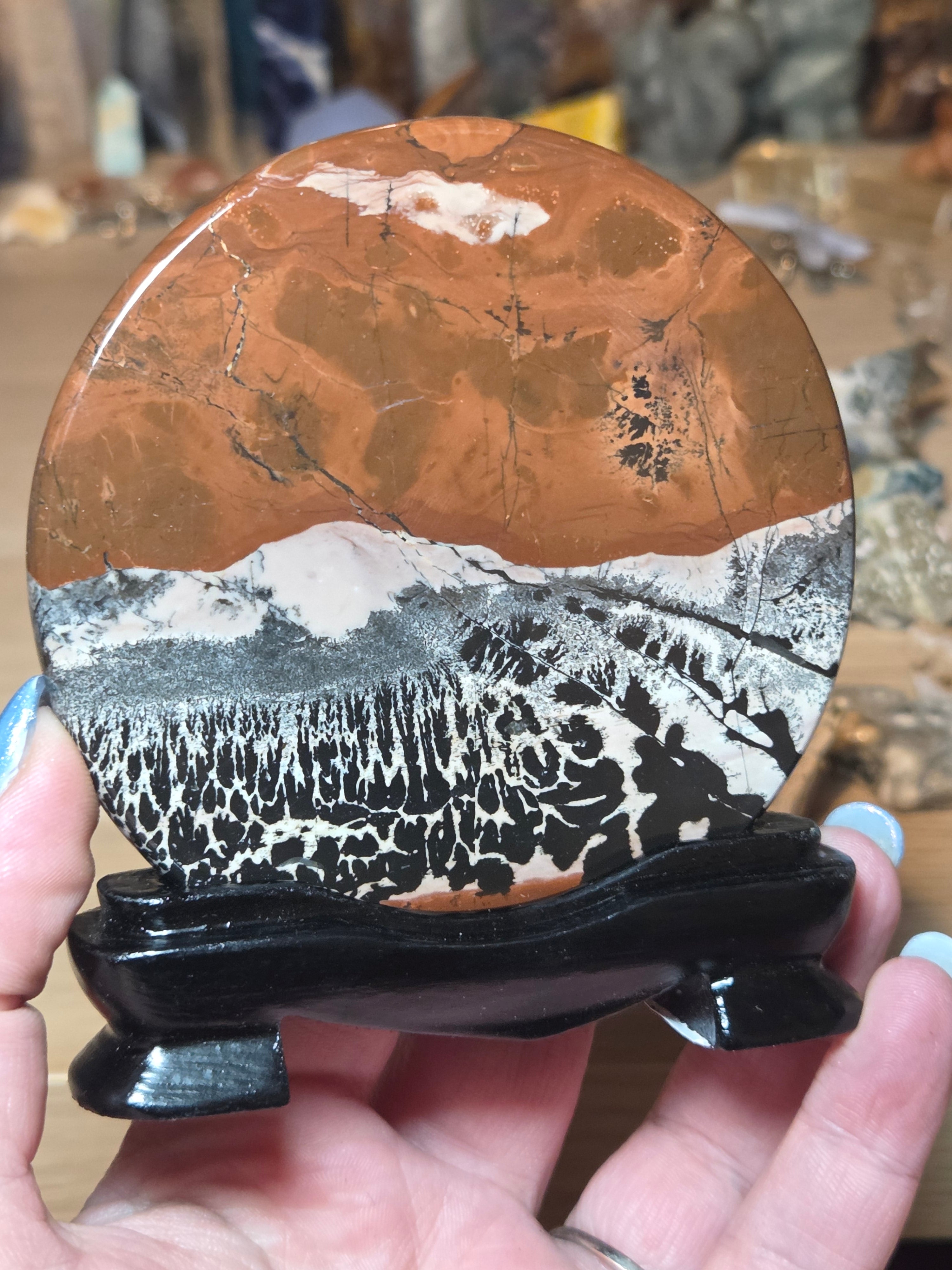 Picture Jasper crystal slice with stand