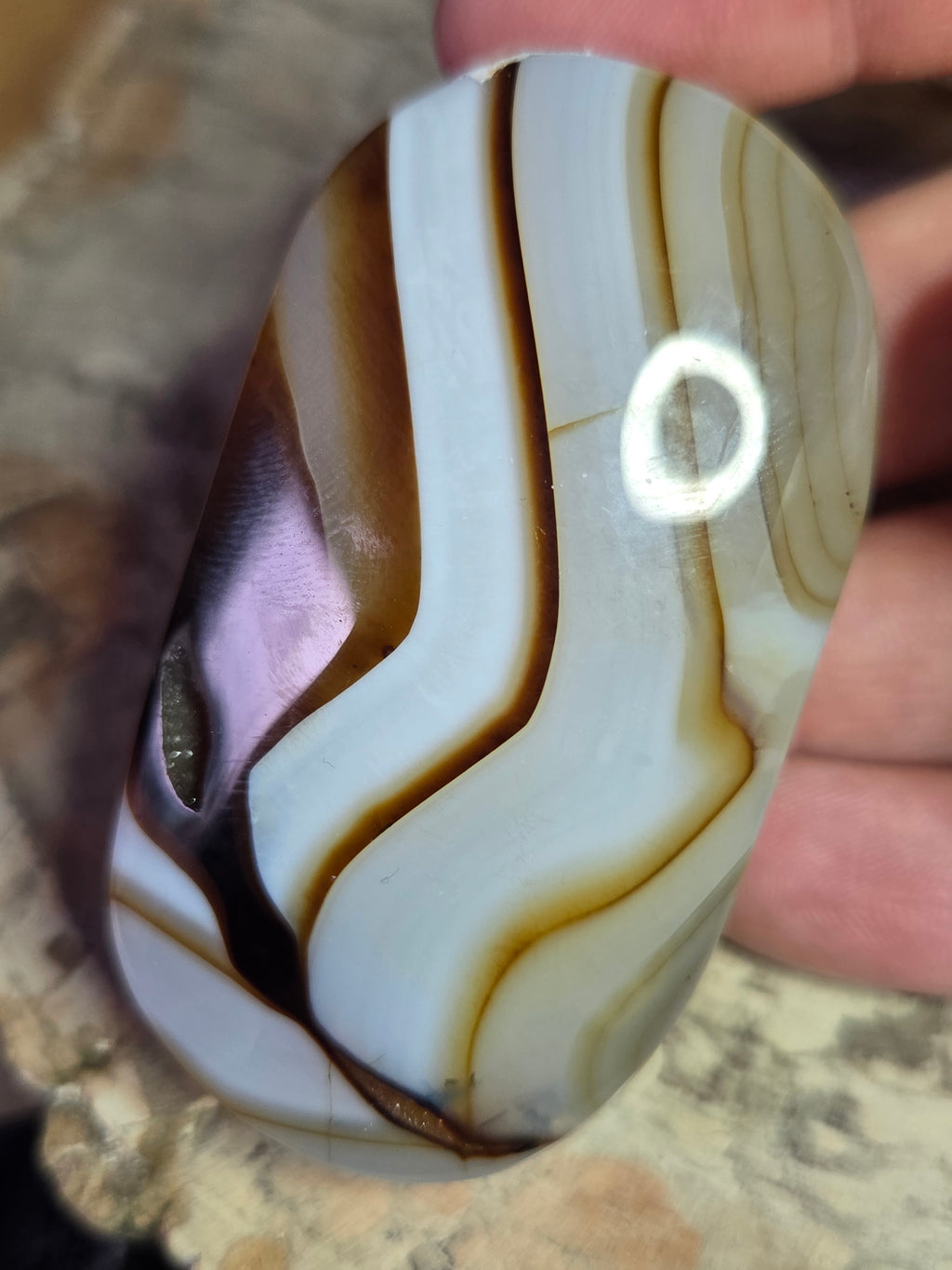 Chocolate calcite crystal pal. Stone