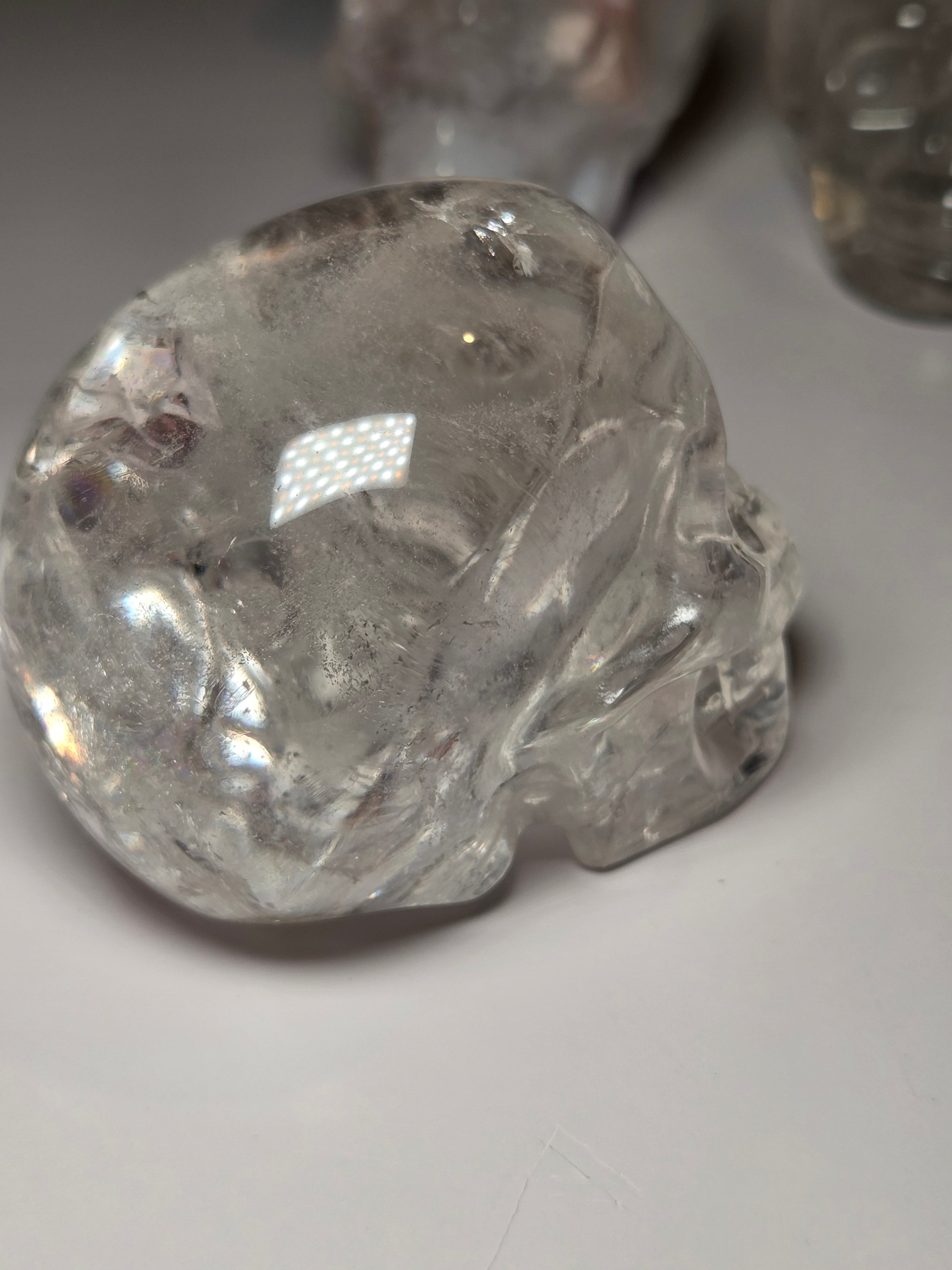 Stunning Clear Quartz crystal Skull carving