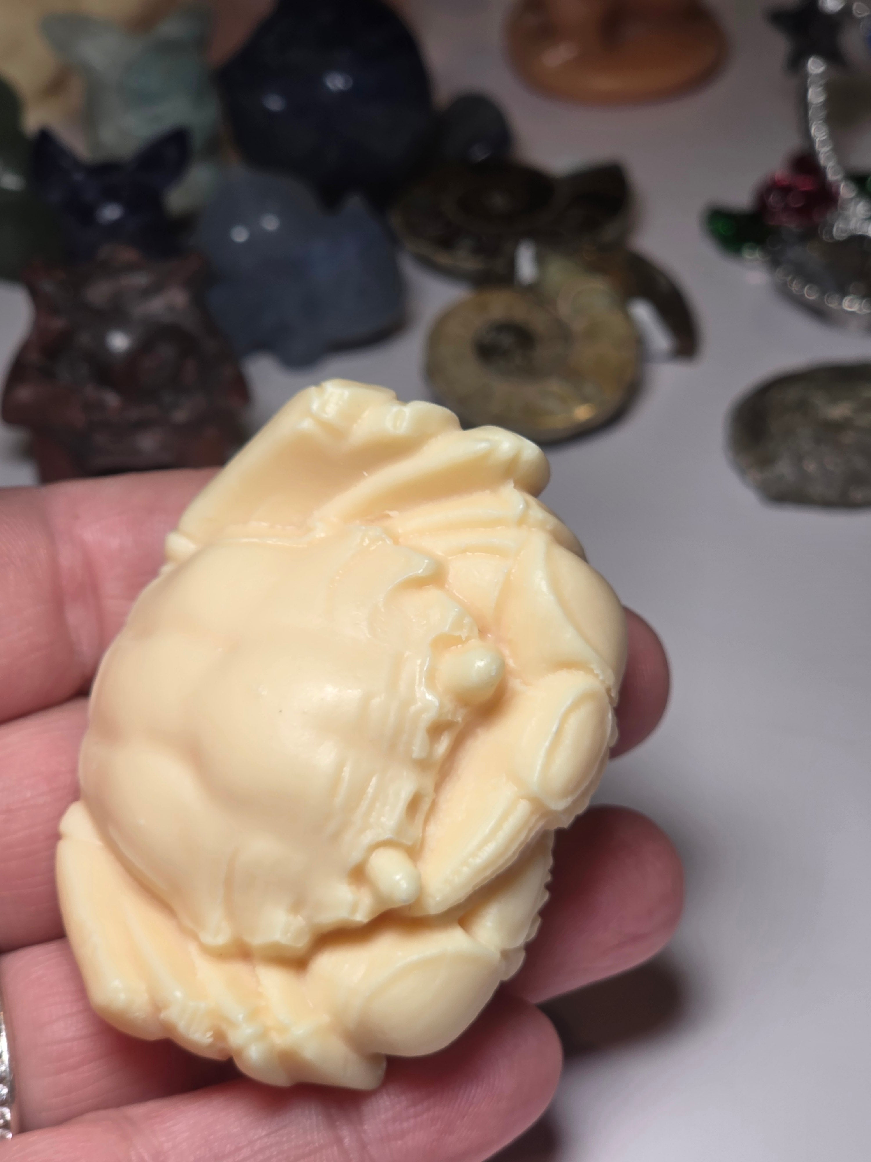 Ivory nut crab carving
