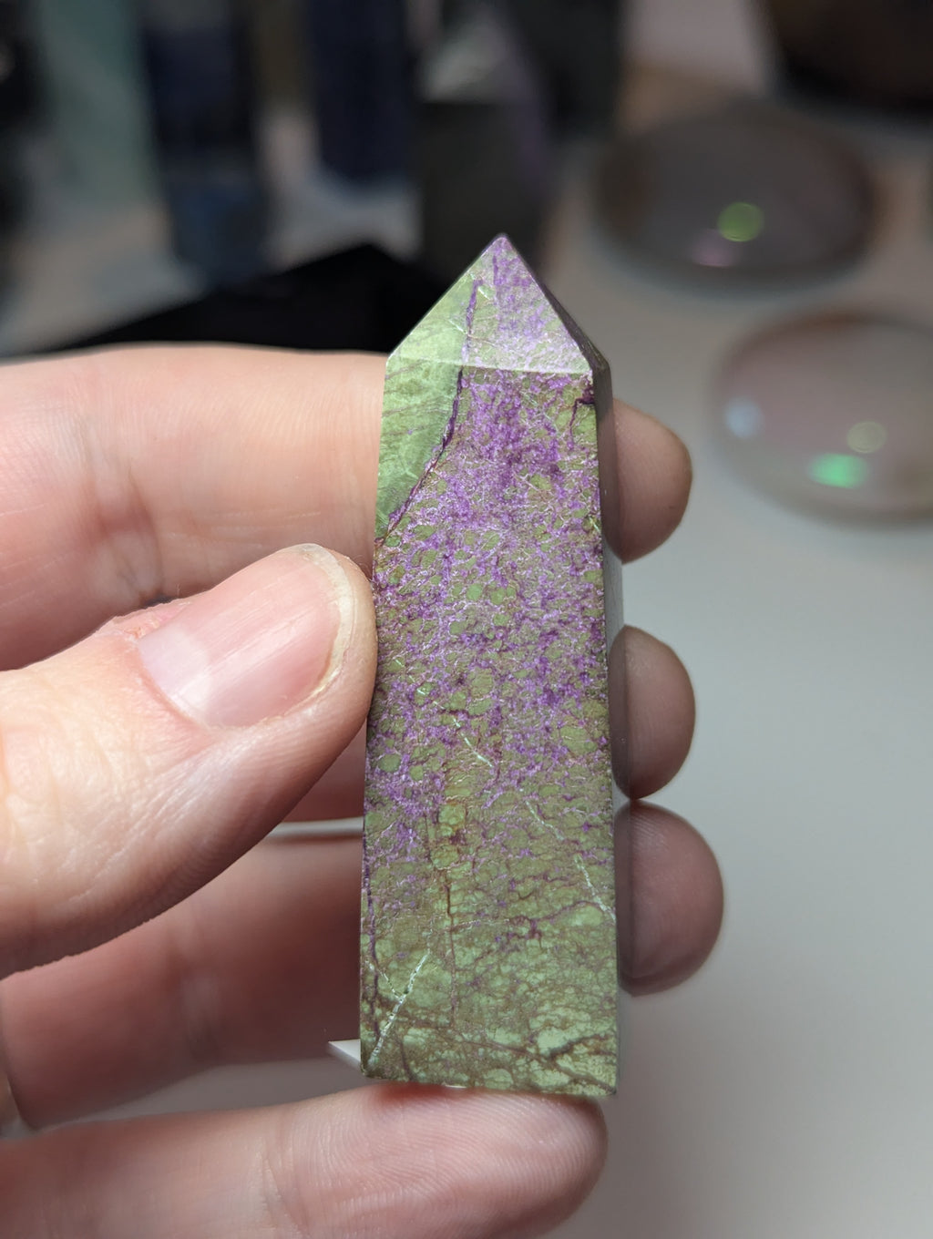 Stichtite crystal tower