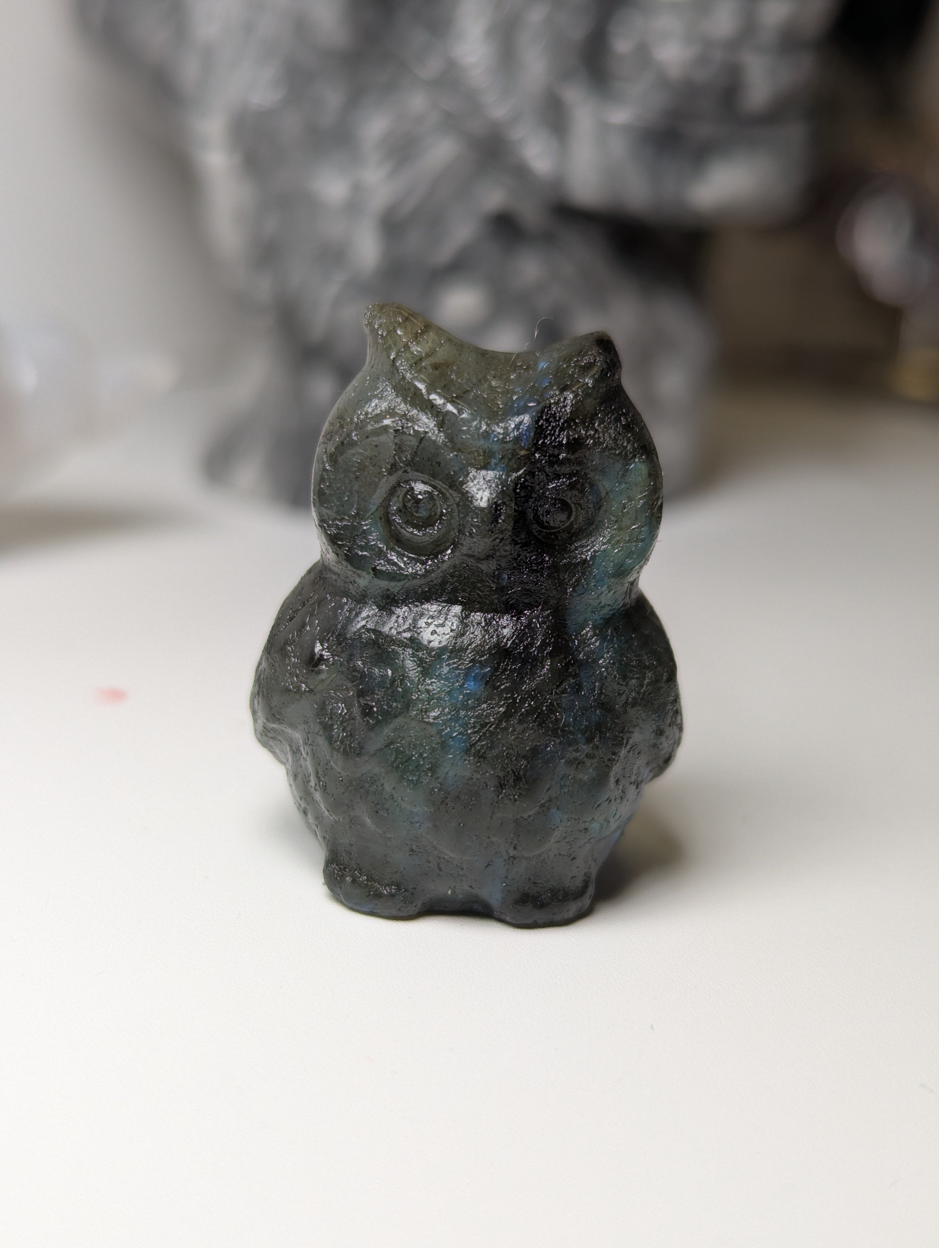 Crystal small owl carving