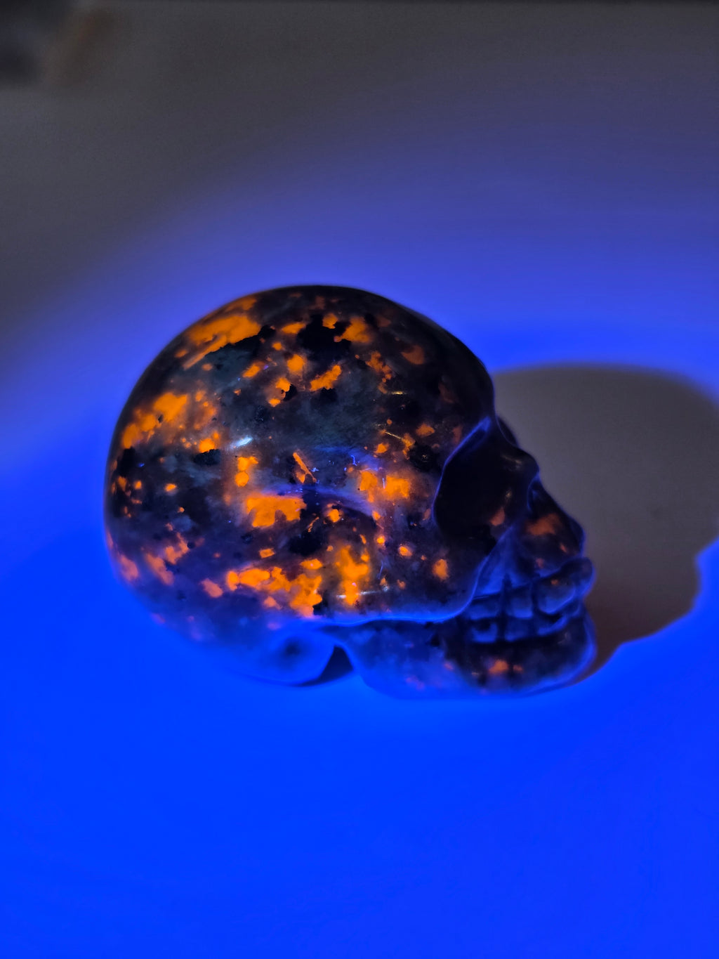 Yooperlite crystal skull carving