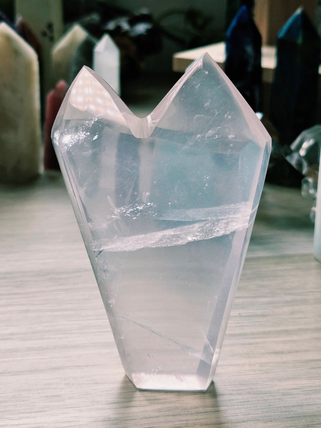 Grade AAAA Rose quartz crystal twin towers