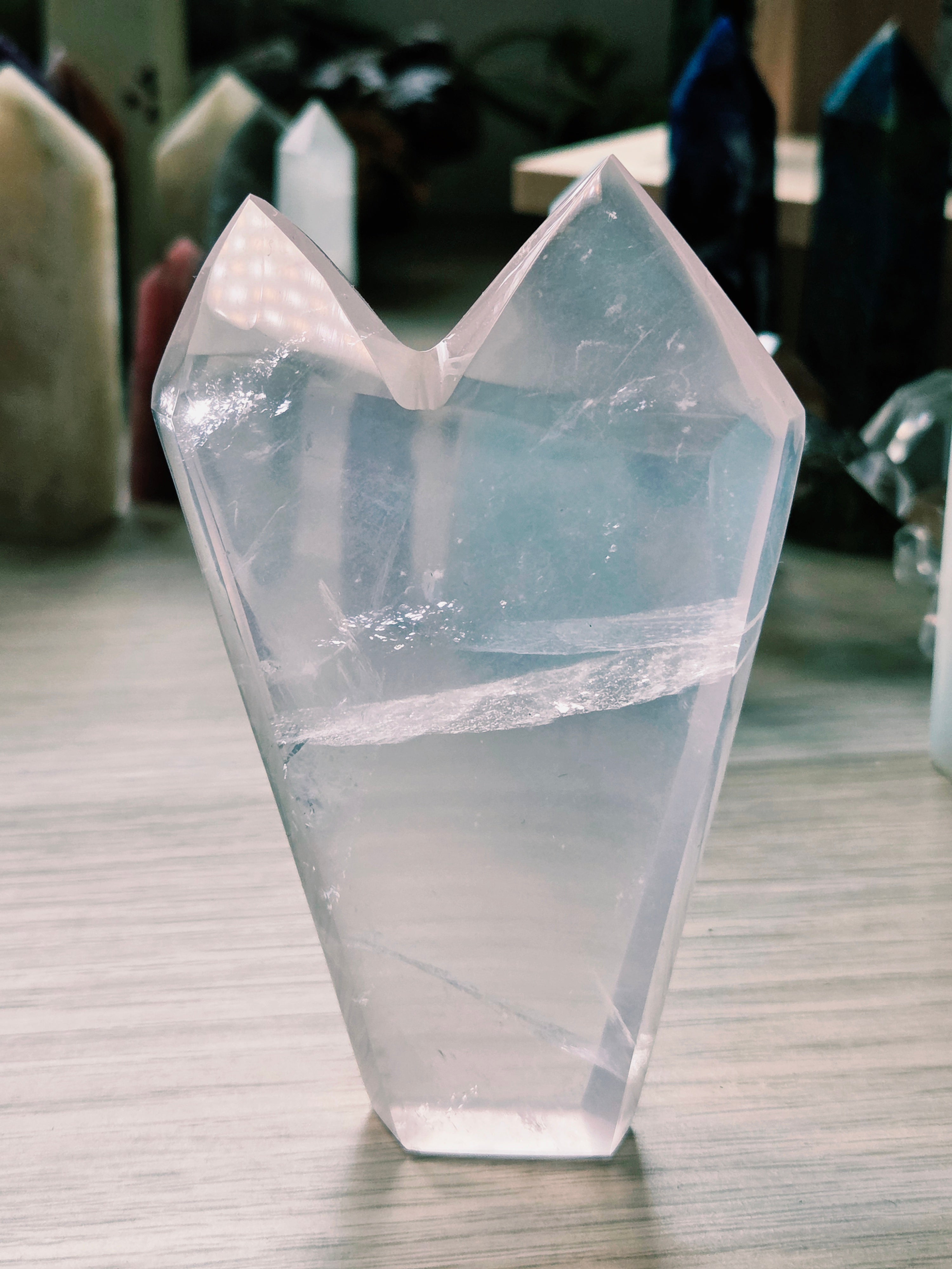 Grade AAAA Rose quartz crystal twin towers