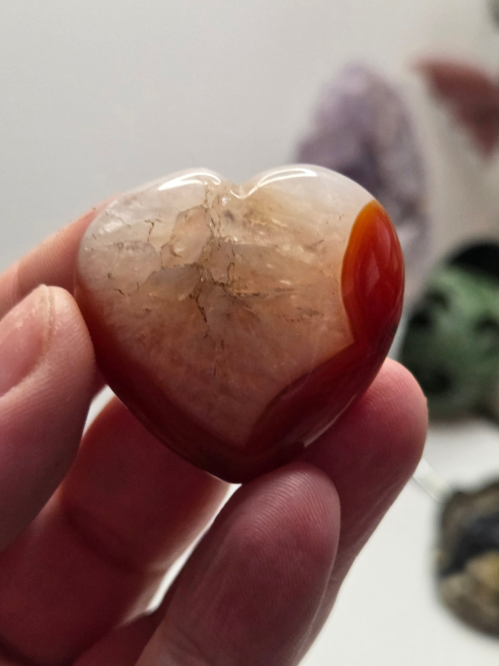 Carnelian crystal heart