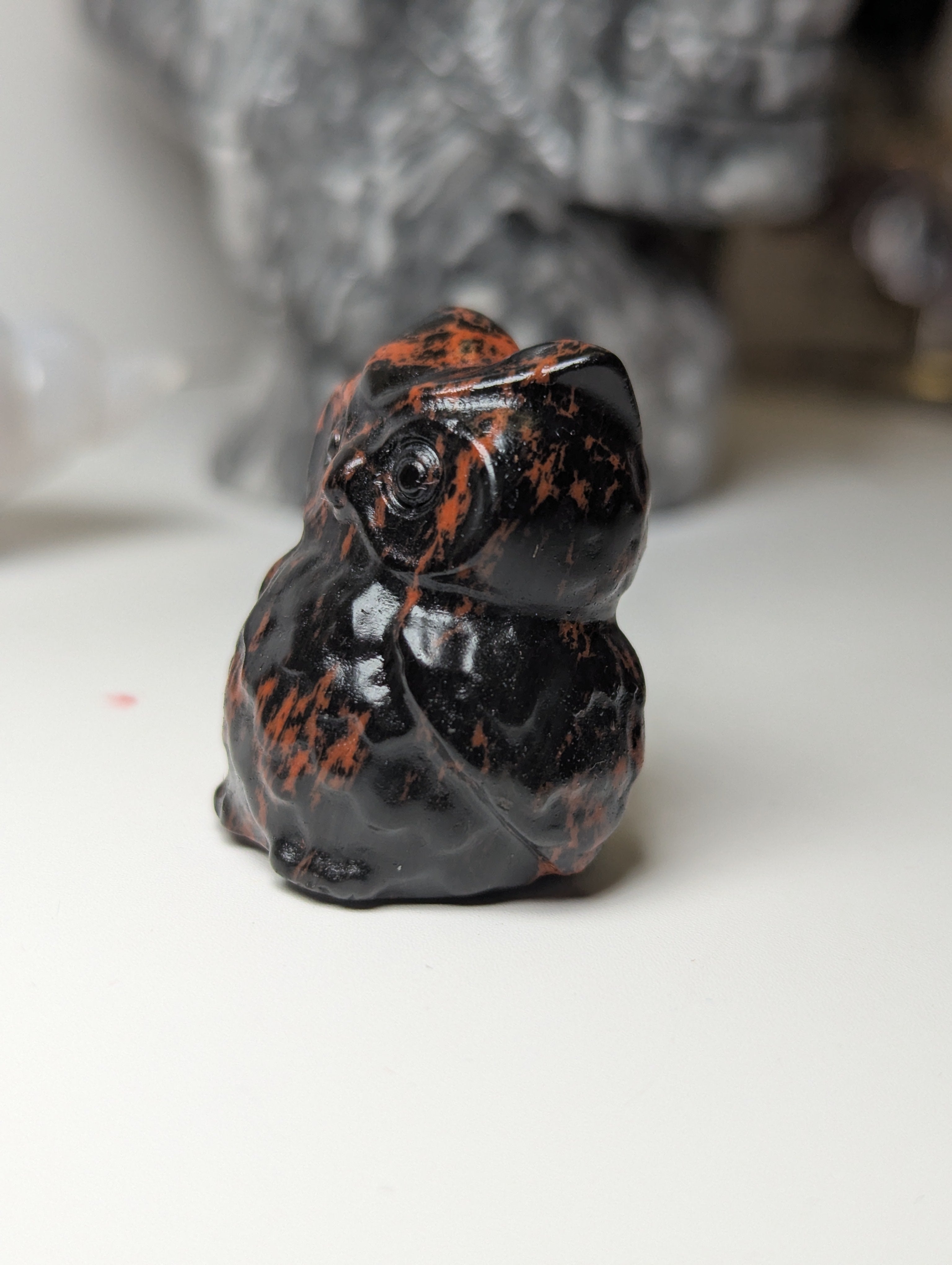 Crystal small owl carving
