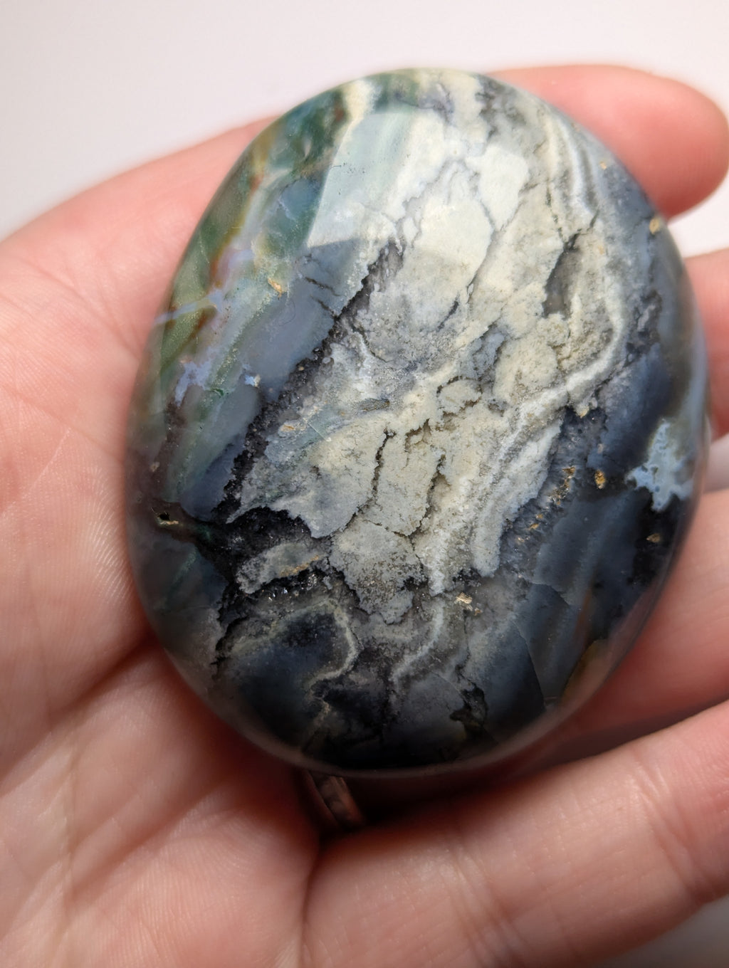 Ocean Jasper crystal palm stone