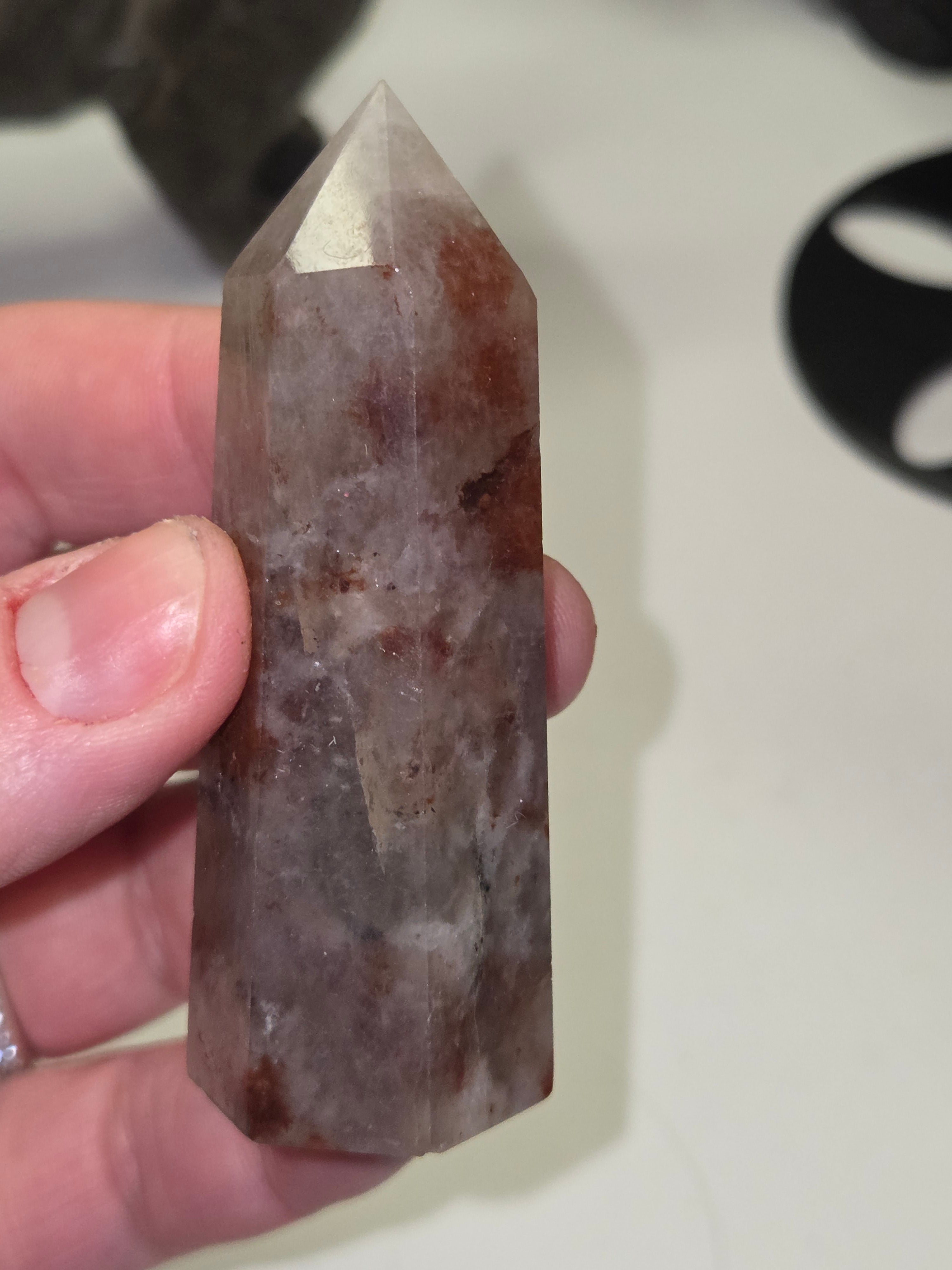 Sunstone in fire quartz crystal tower