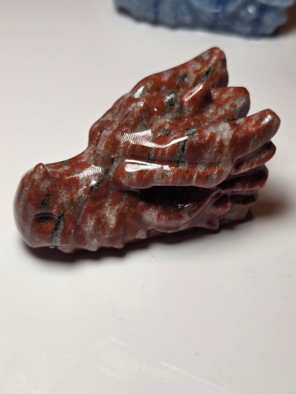 Red Jasper crystal dragon head carving
