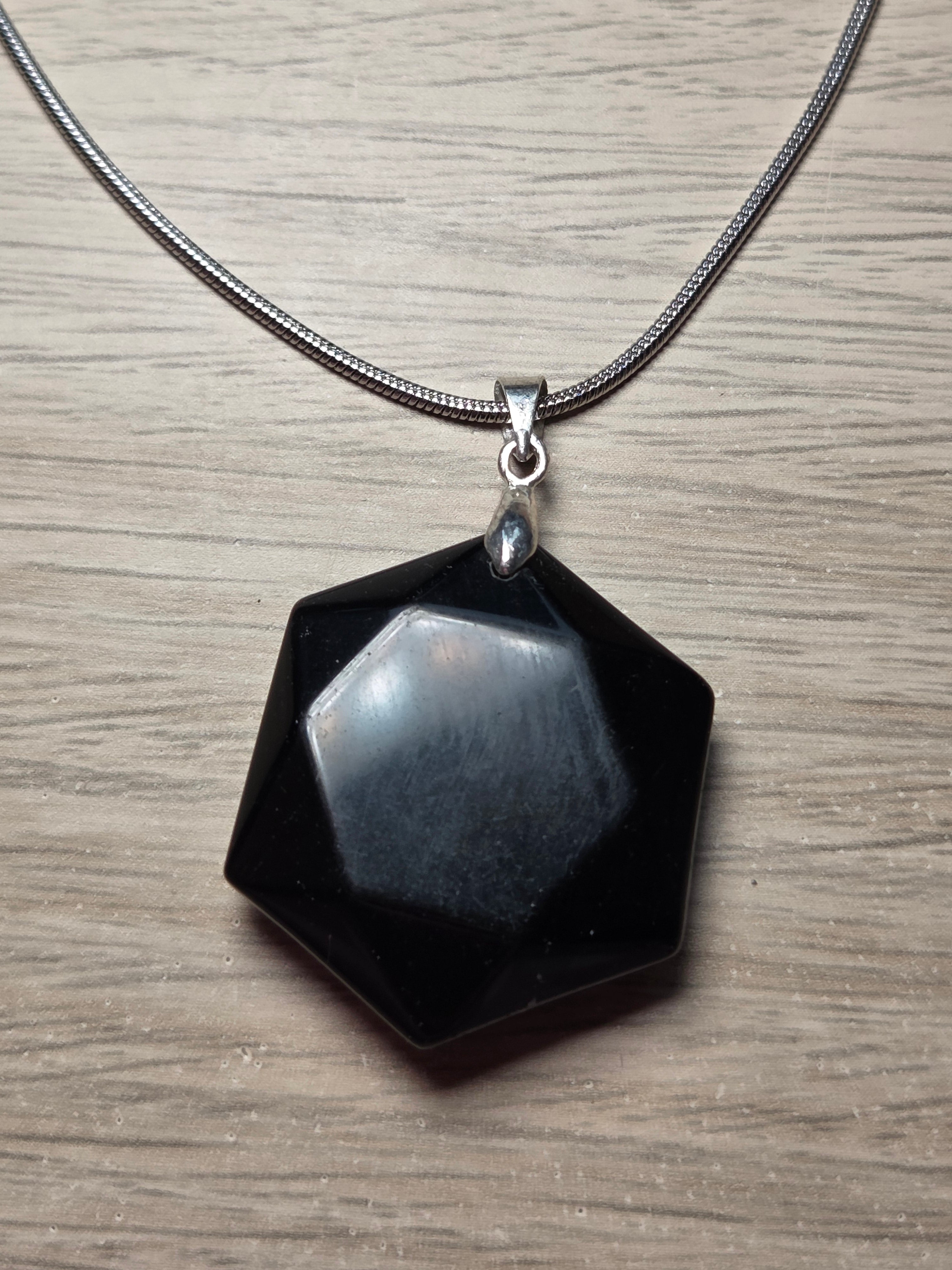Obsidian crystal handmade necklace
