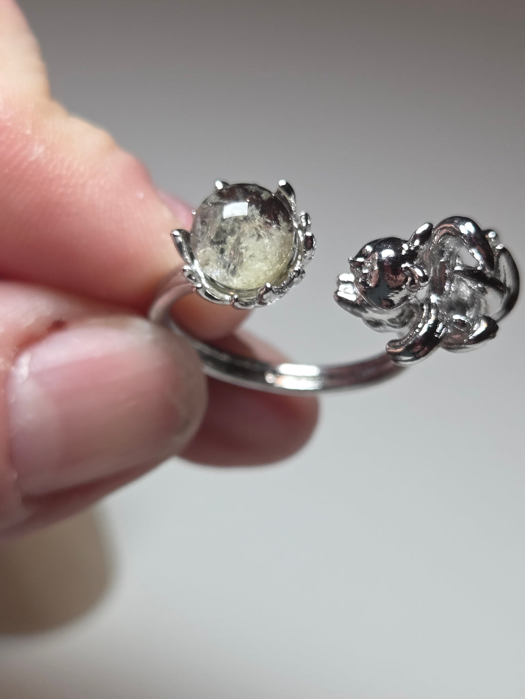 Garden quartz crystal Adjustable ring