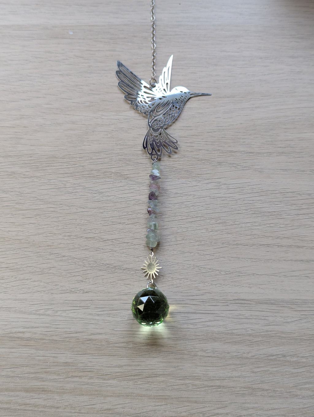 Flourite crystal sun catcher