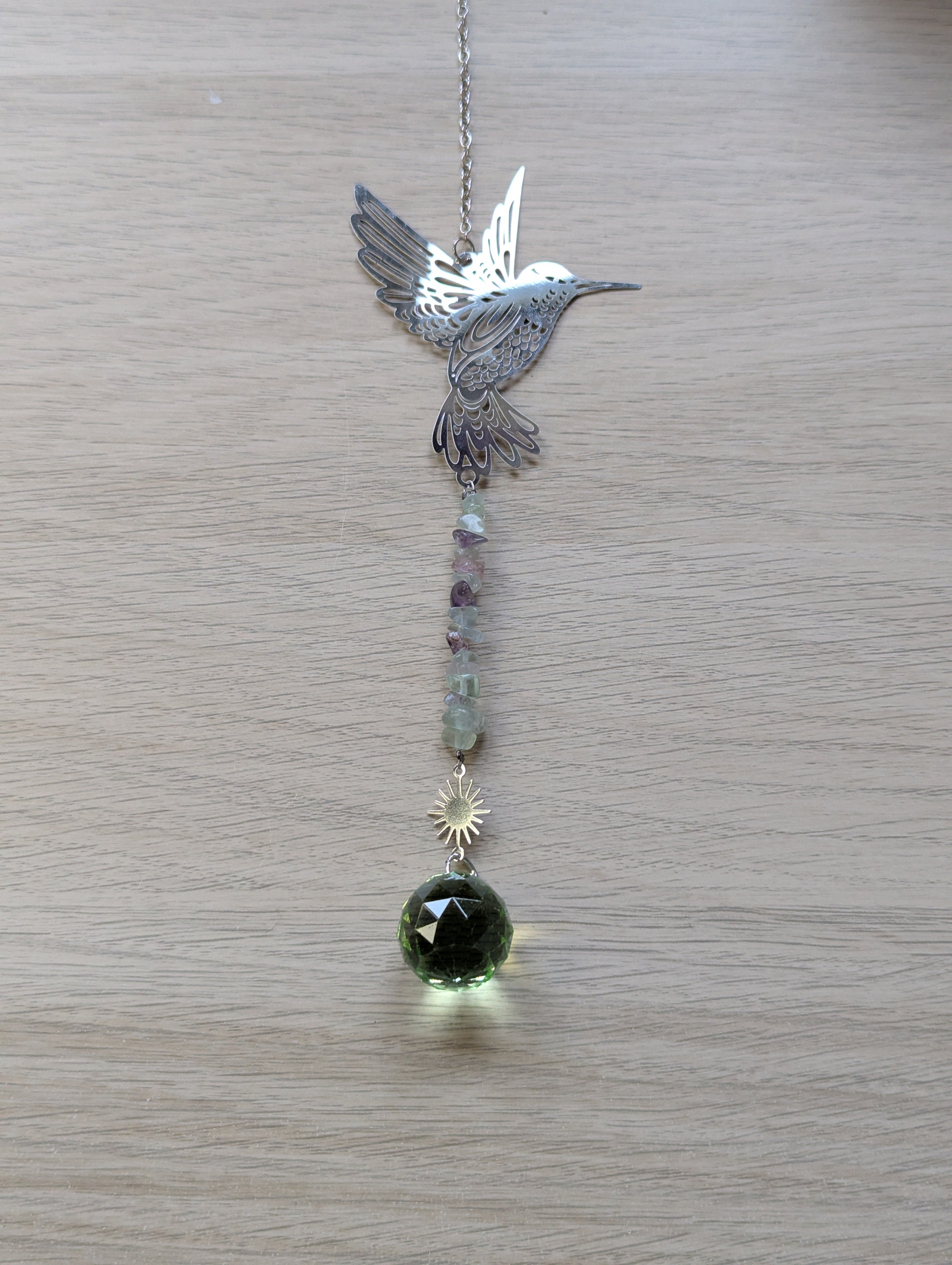 Flourite crystal sun catcher