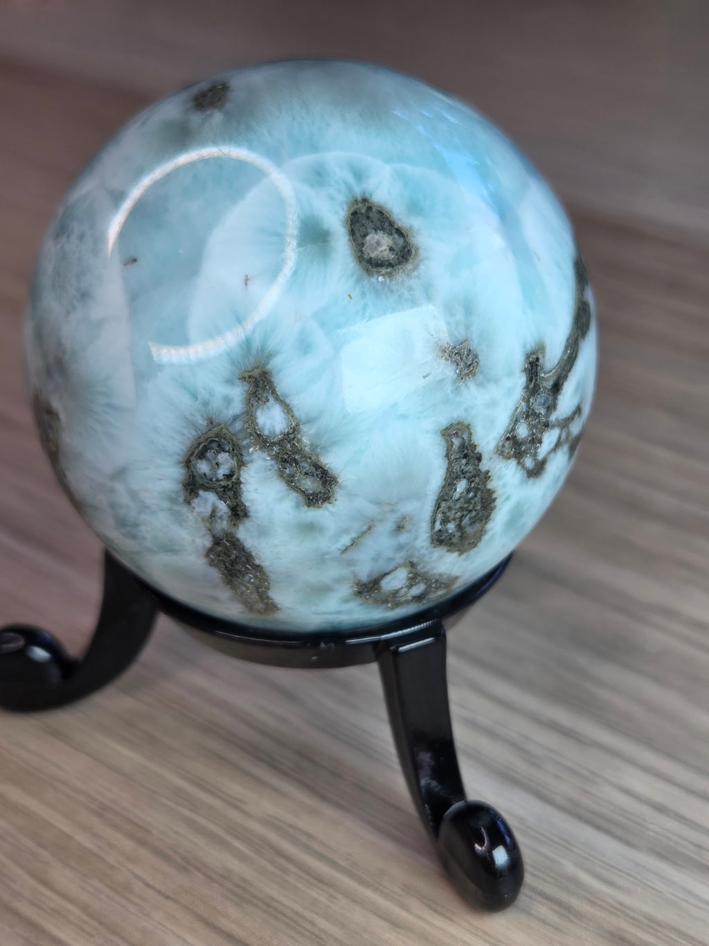 Larimar crystal sphere