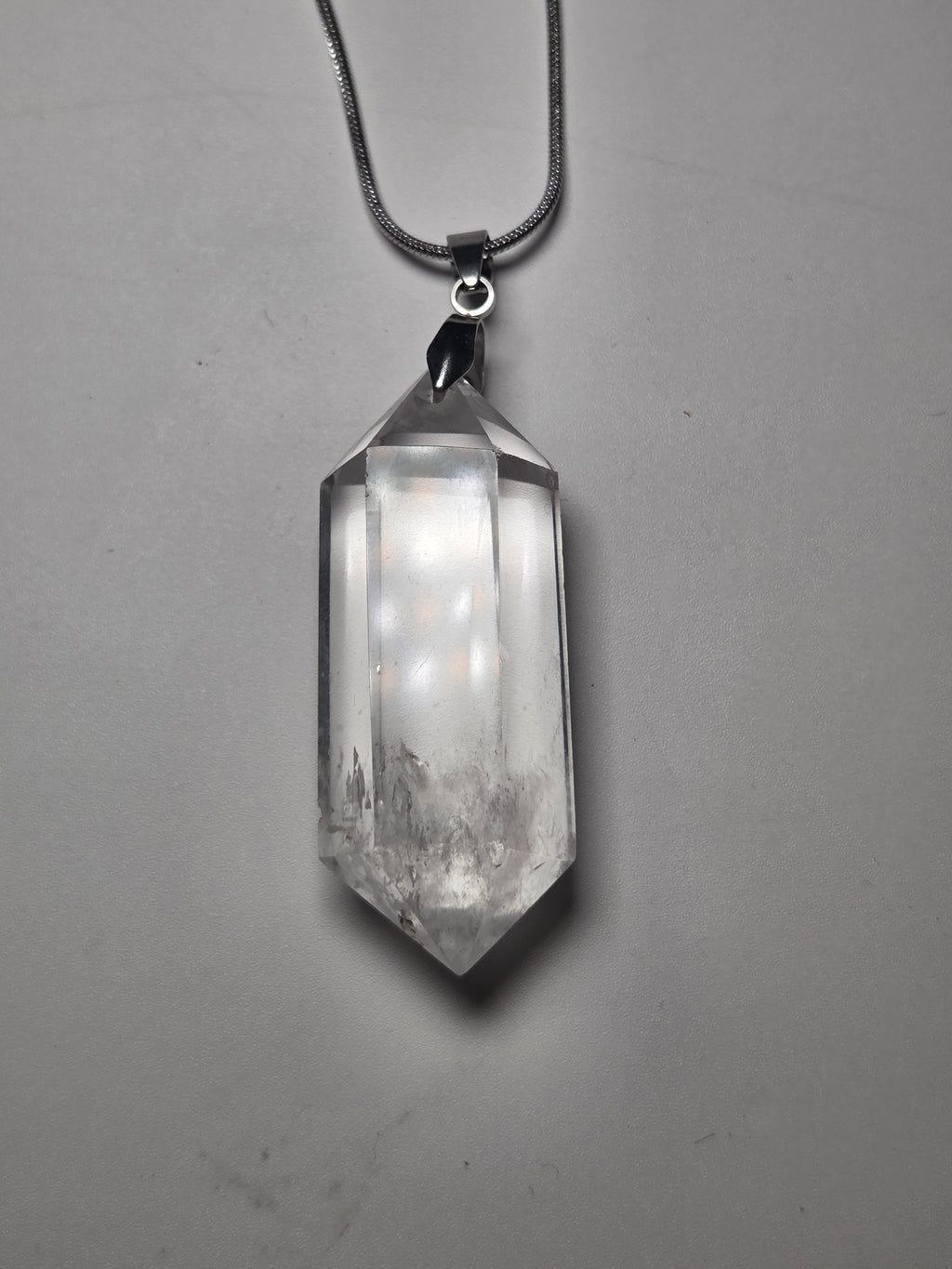 Grade AA Clear quartz crystal handmade necklace
