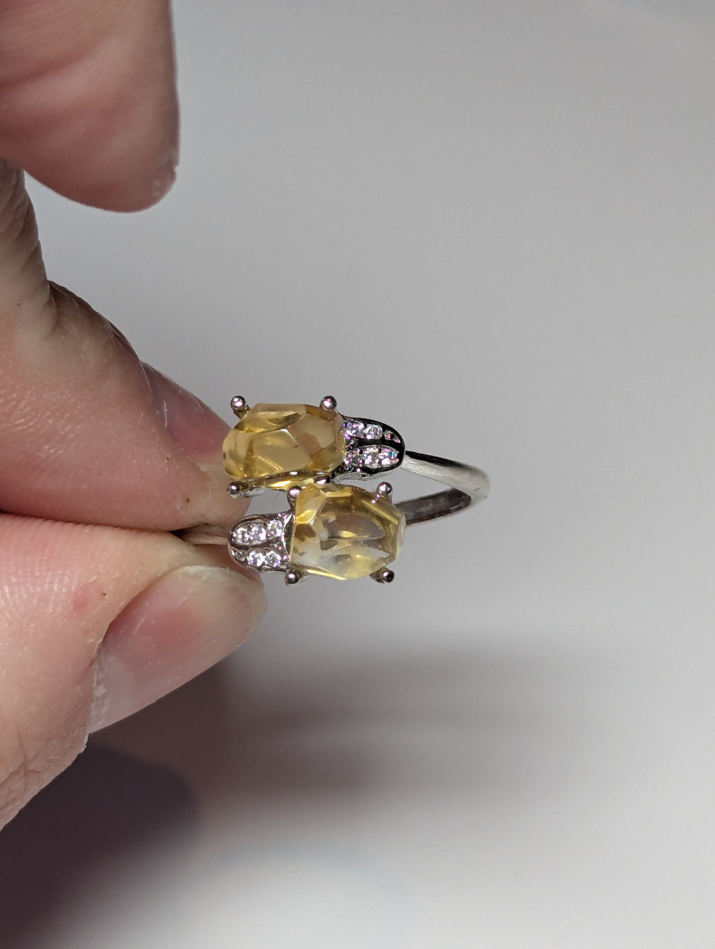 Citrein crystal adjustable S295 Ring