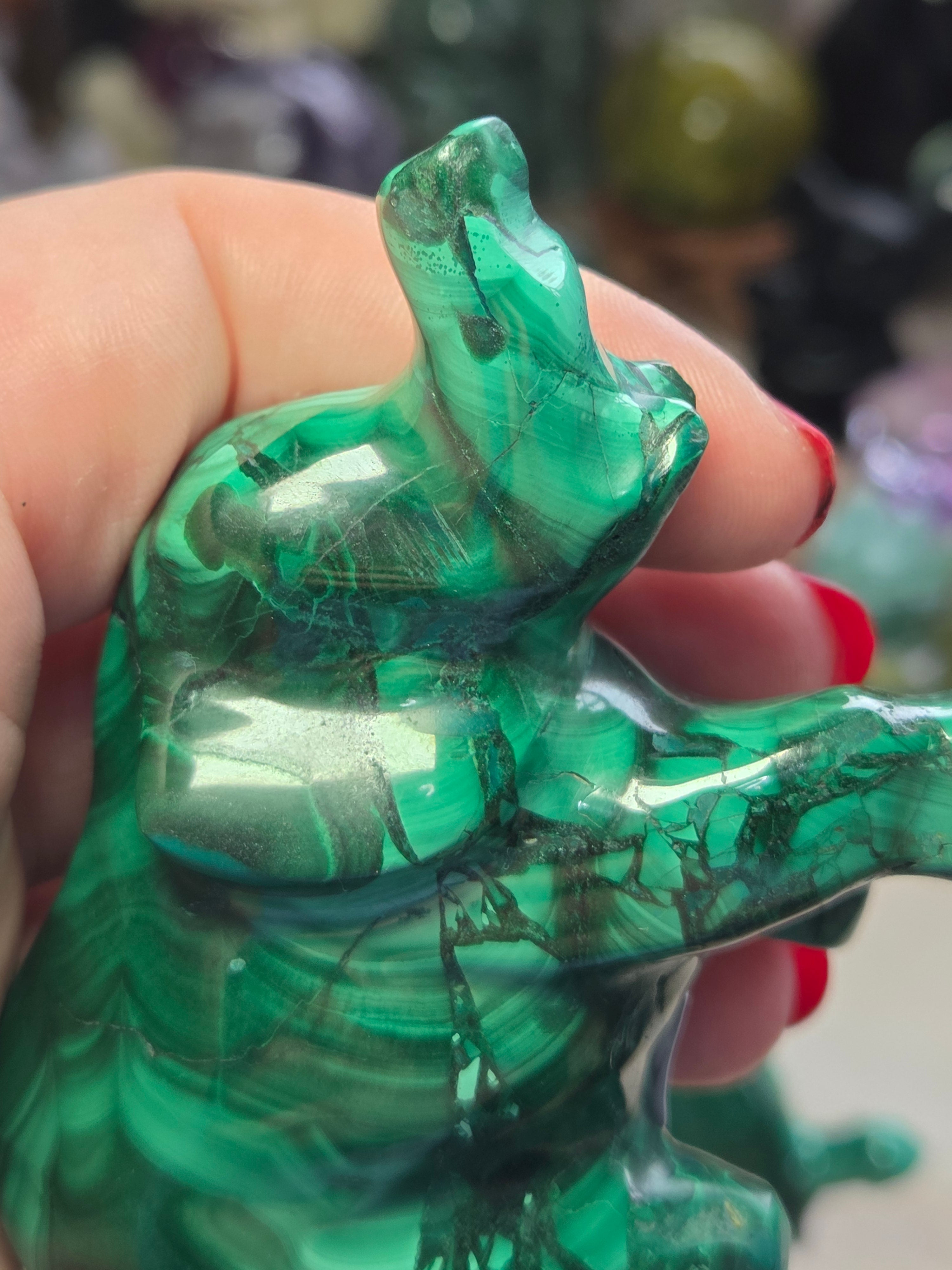 Malicite crystal animal carving