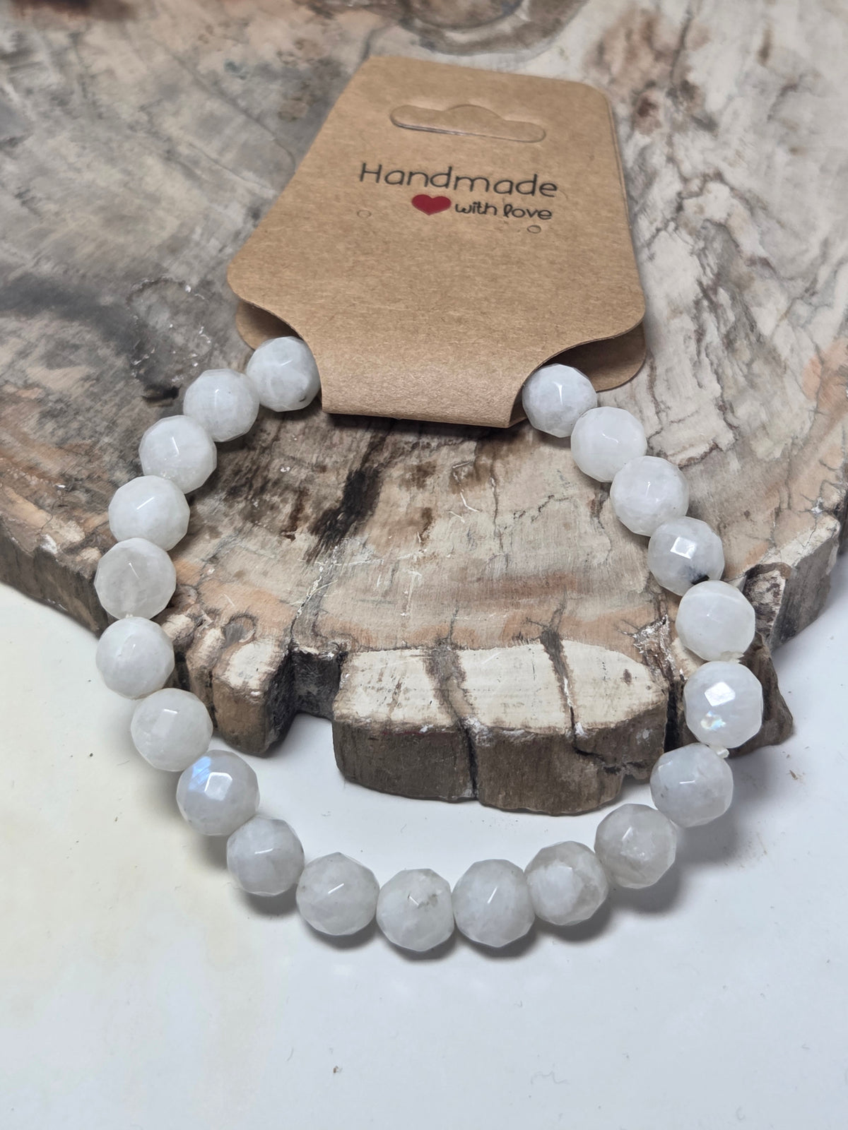 Faceted moonstone crystal bracelet