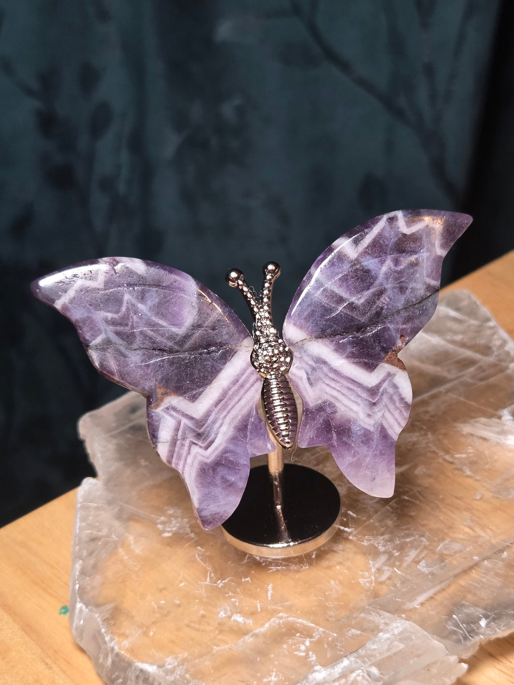 Dream Amethyst crystal butterfly carving