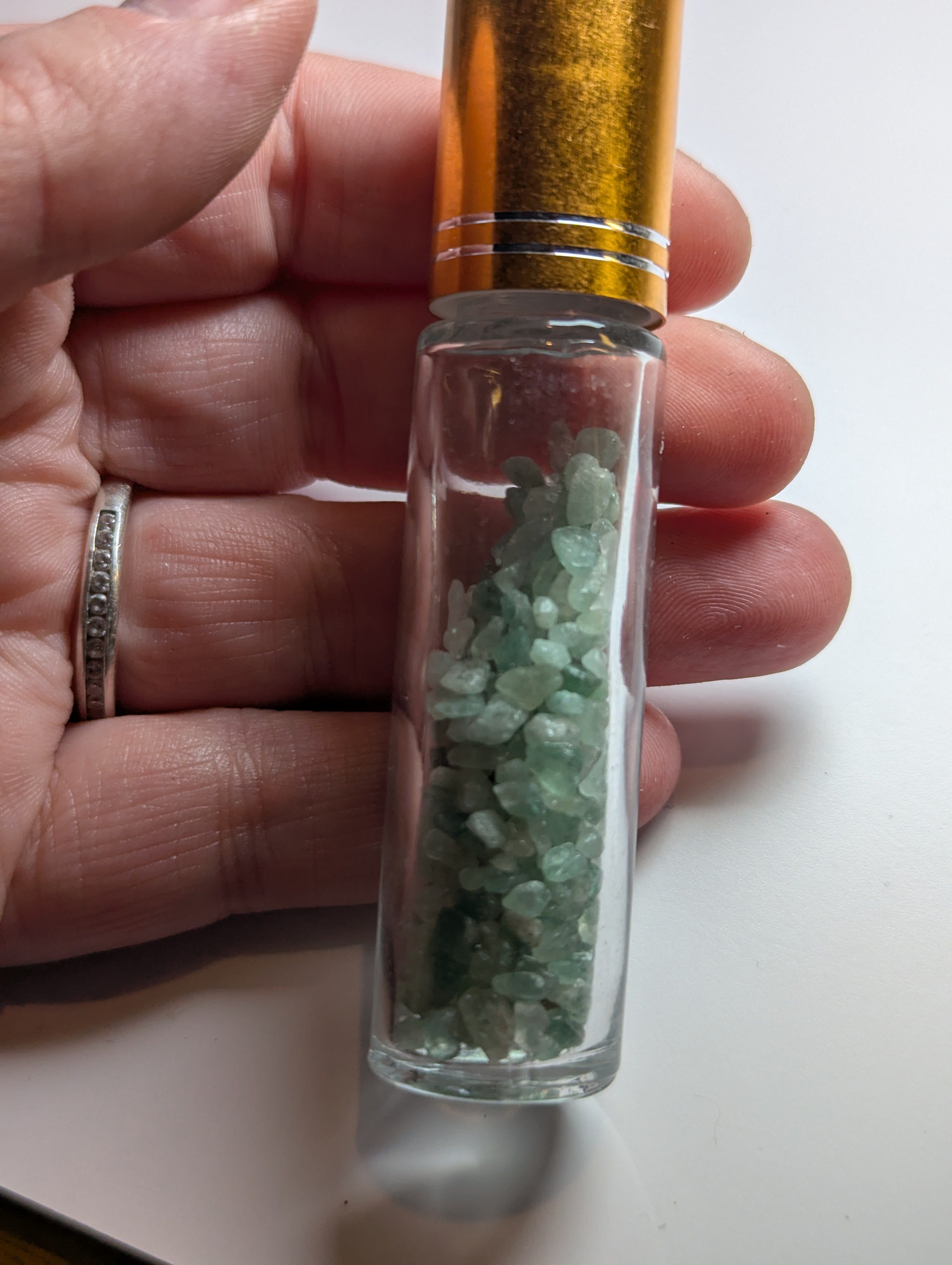 Green strawberry quartz Essential oil or perfume roller
