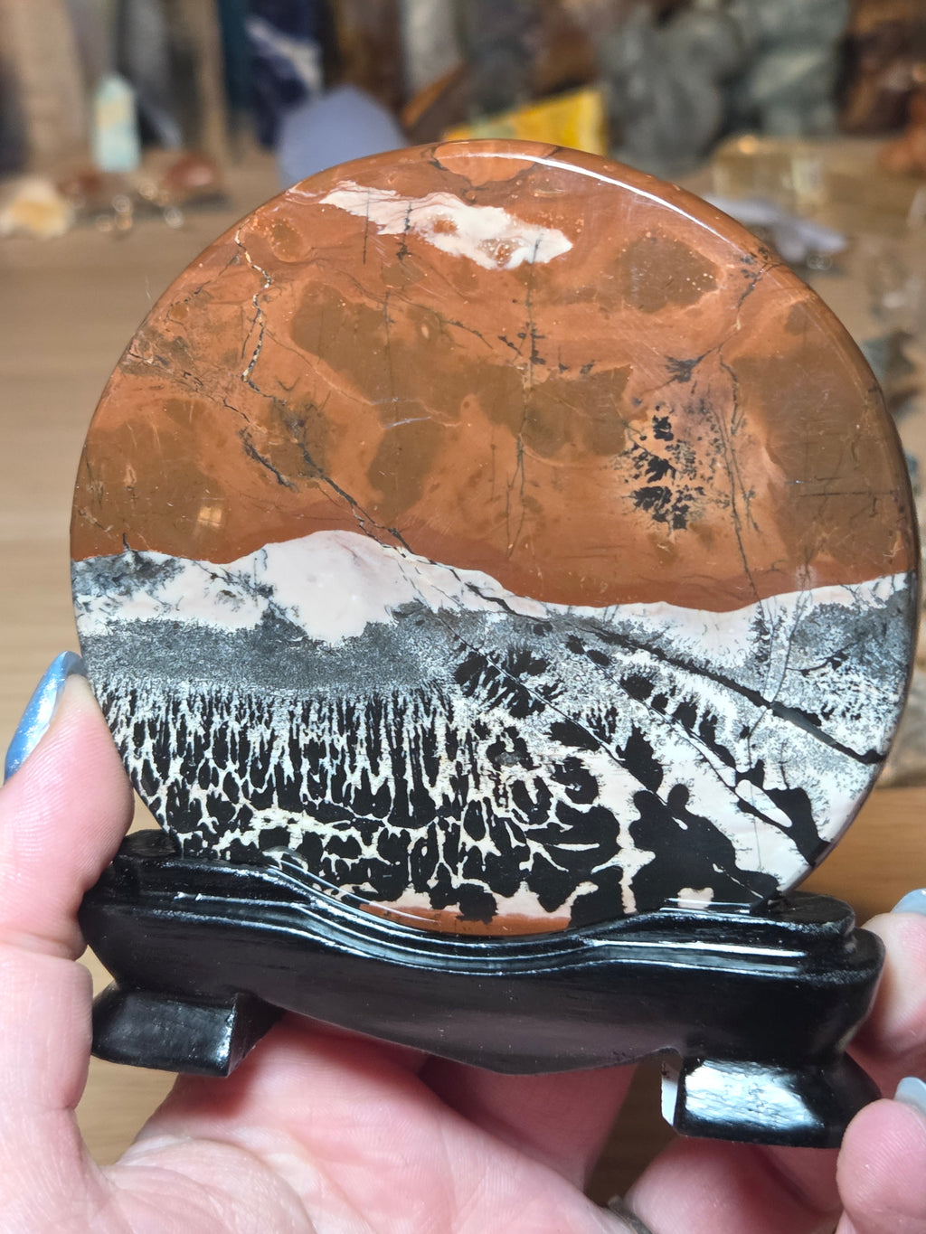 Picture Jasper crystal slice with stand