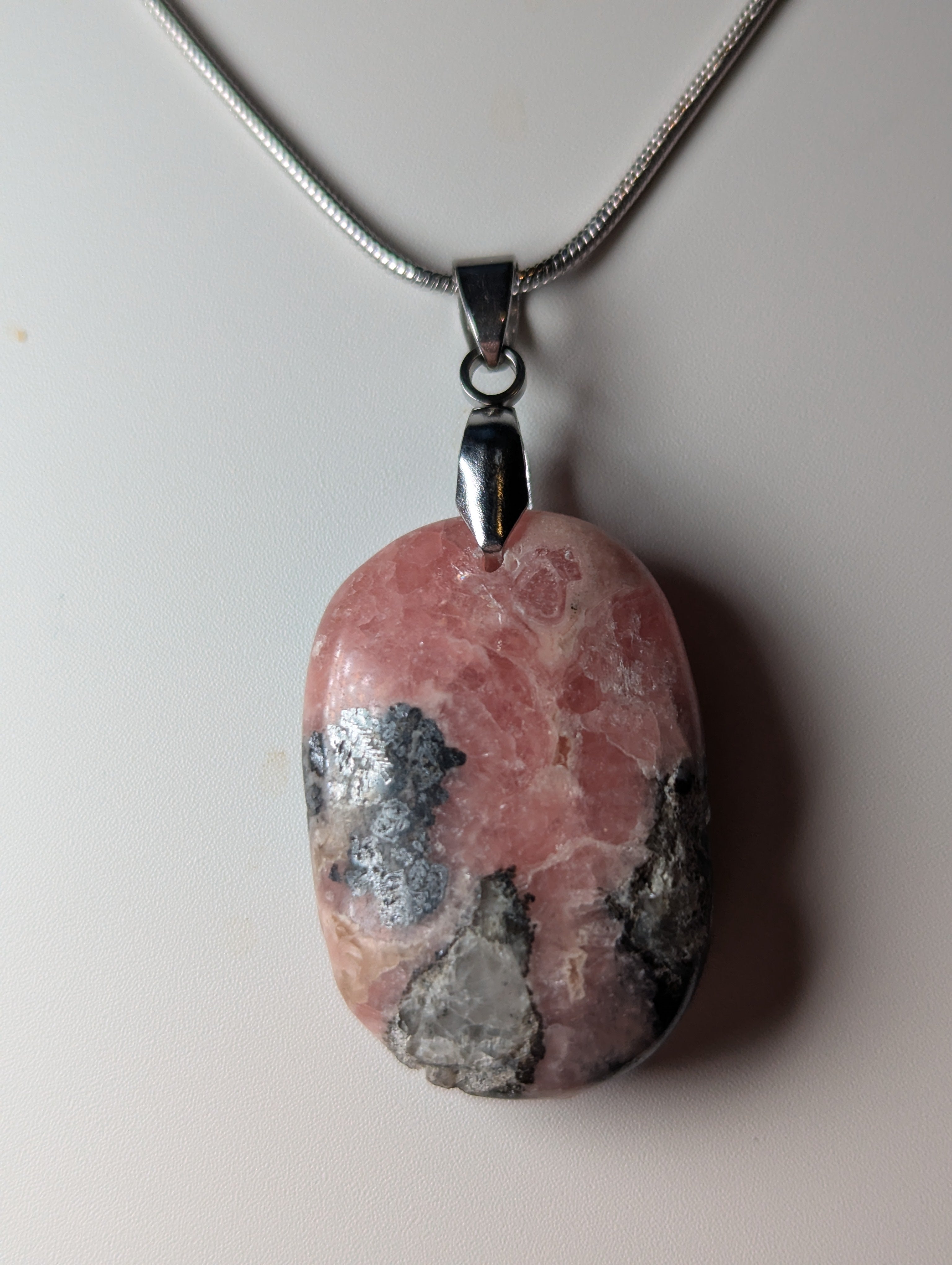 Rhodochrosite crystal handmade necklace