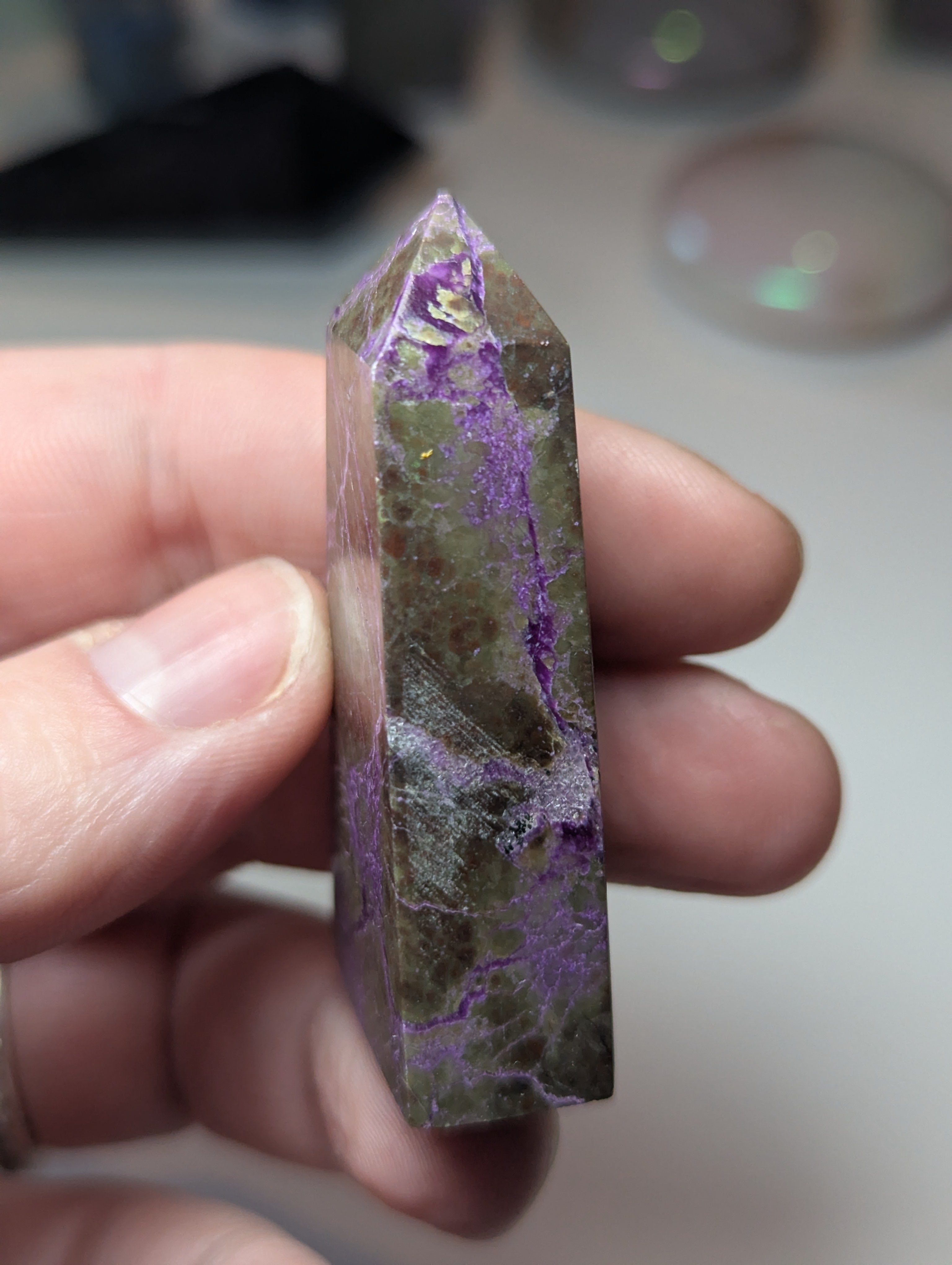 Stichtite crystal tower