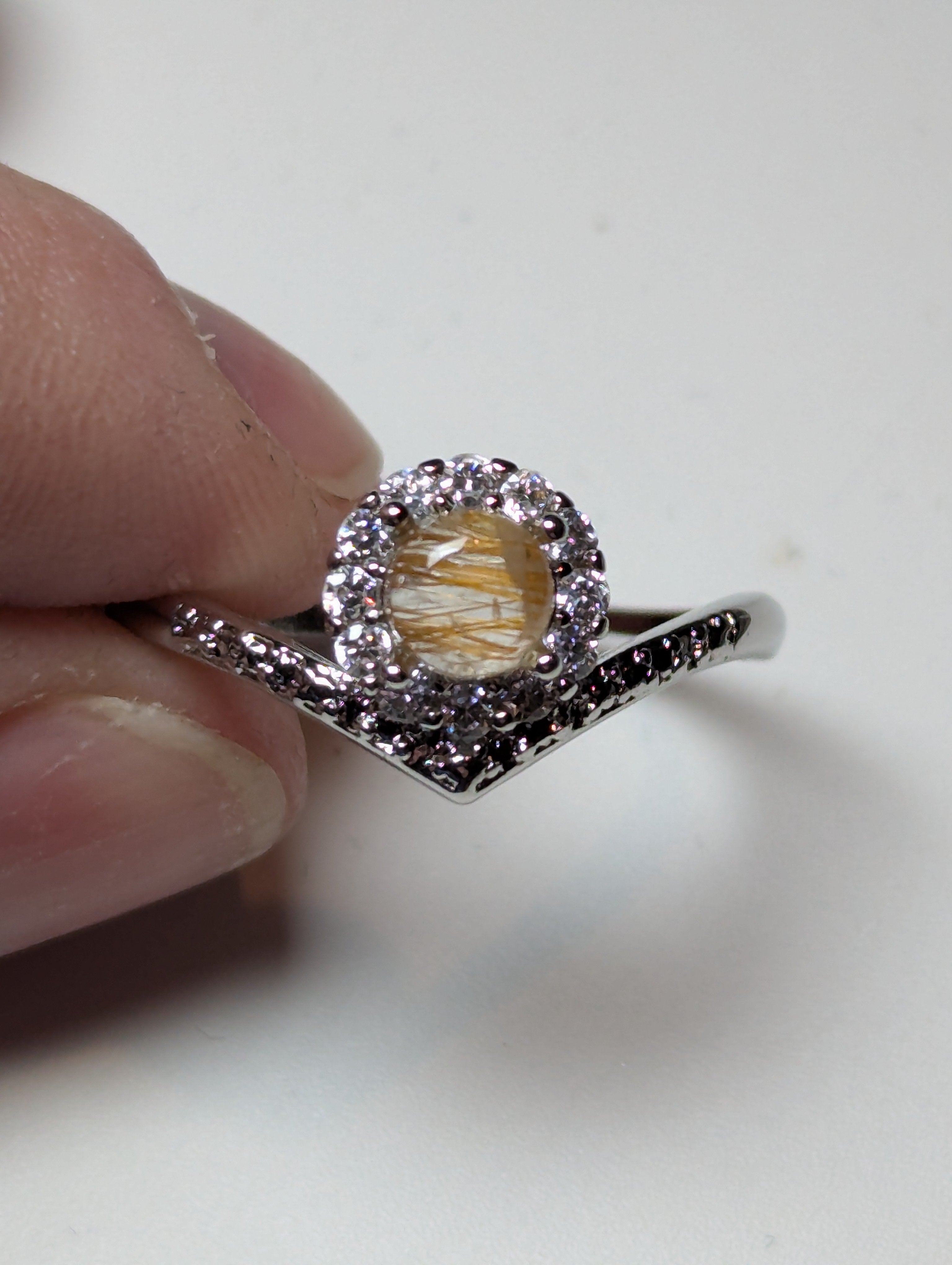 Golden Rutlile crystal Adjustable ring