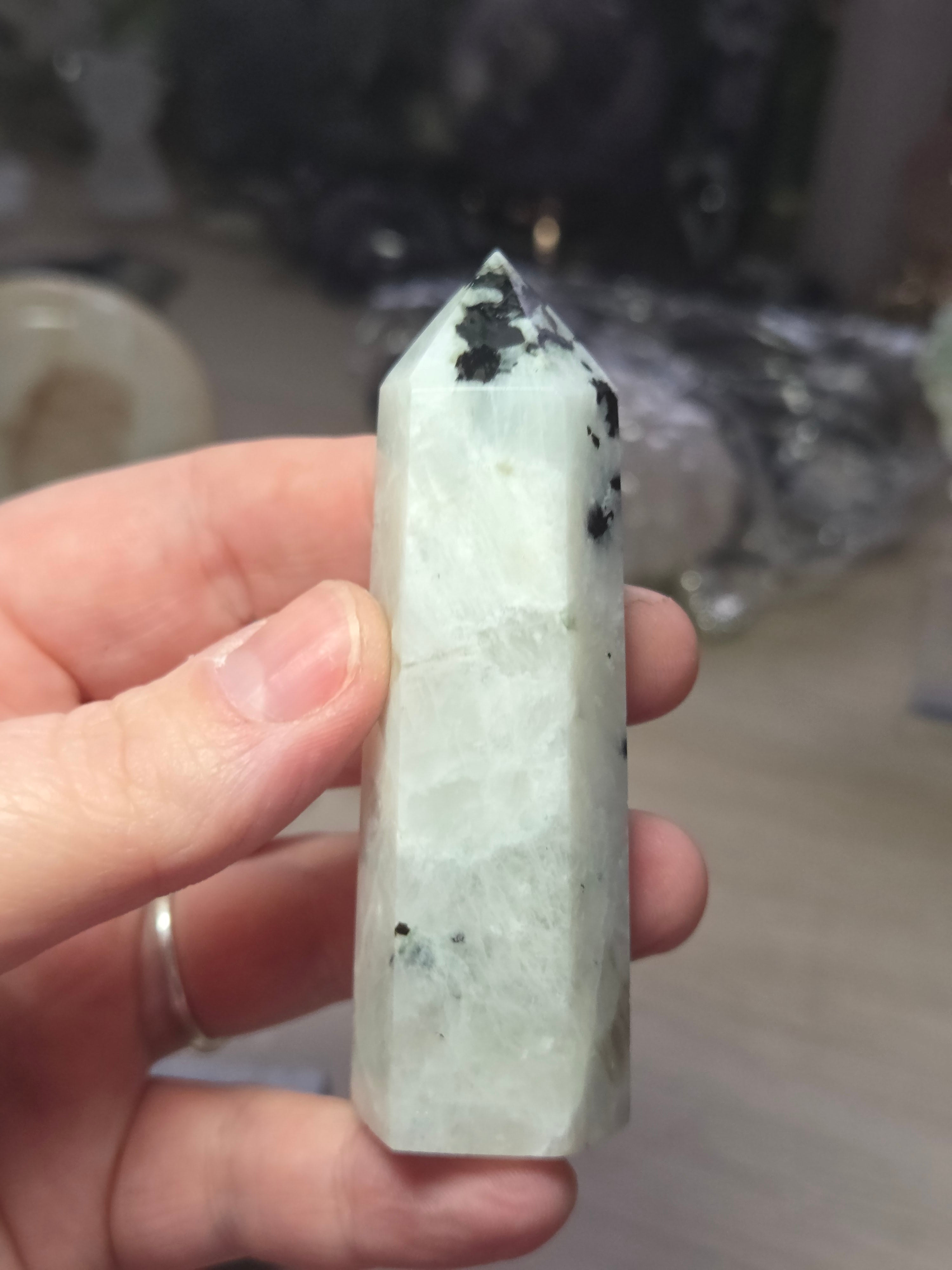 Rainbow moonstone crystal tower