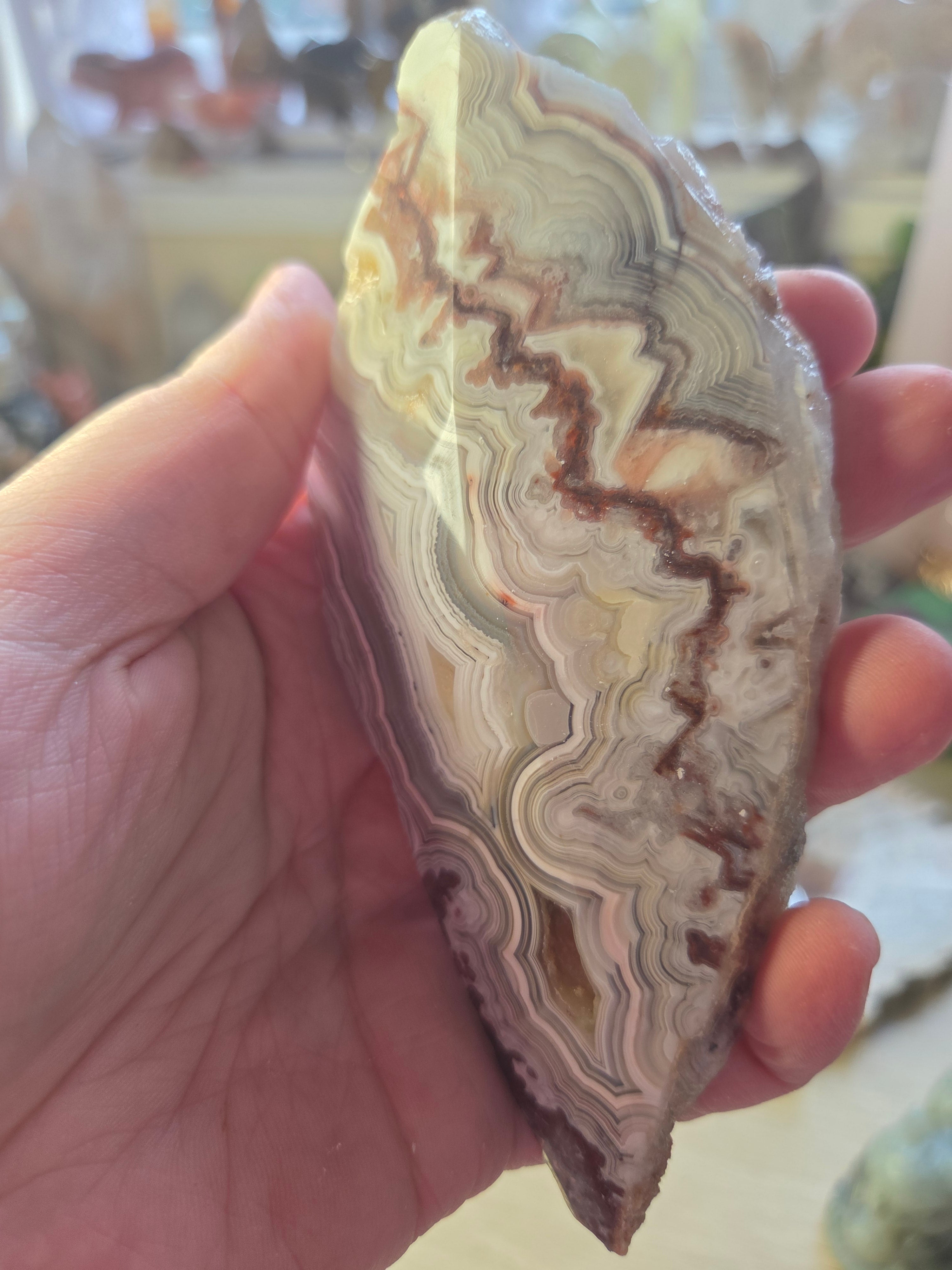 Crazy lace agate crystal slice