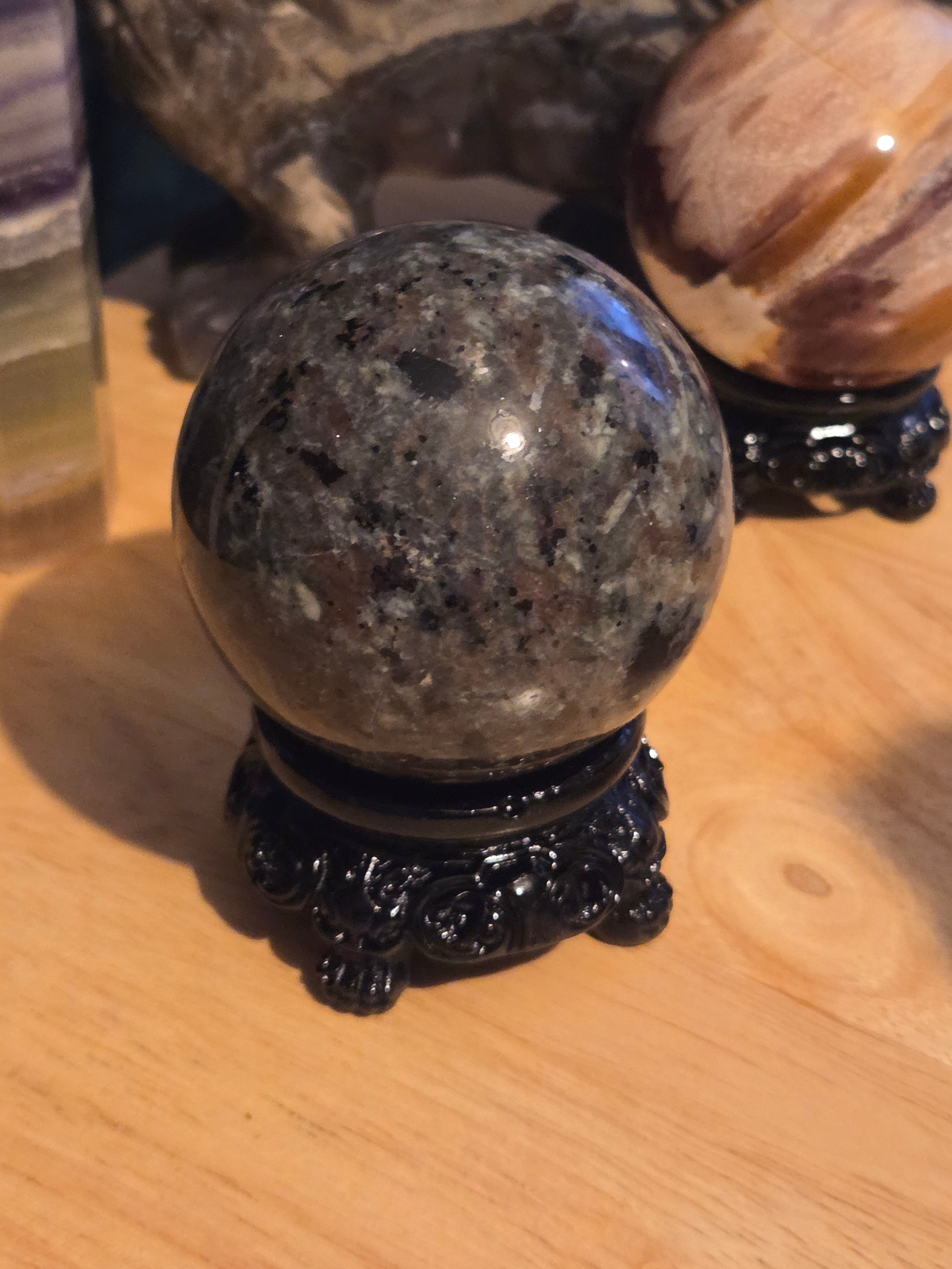 Yooperlite crystal sphere carving- sphere may vary as several available