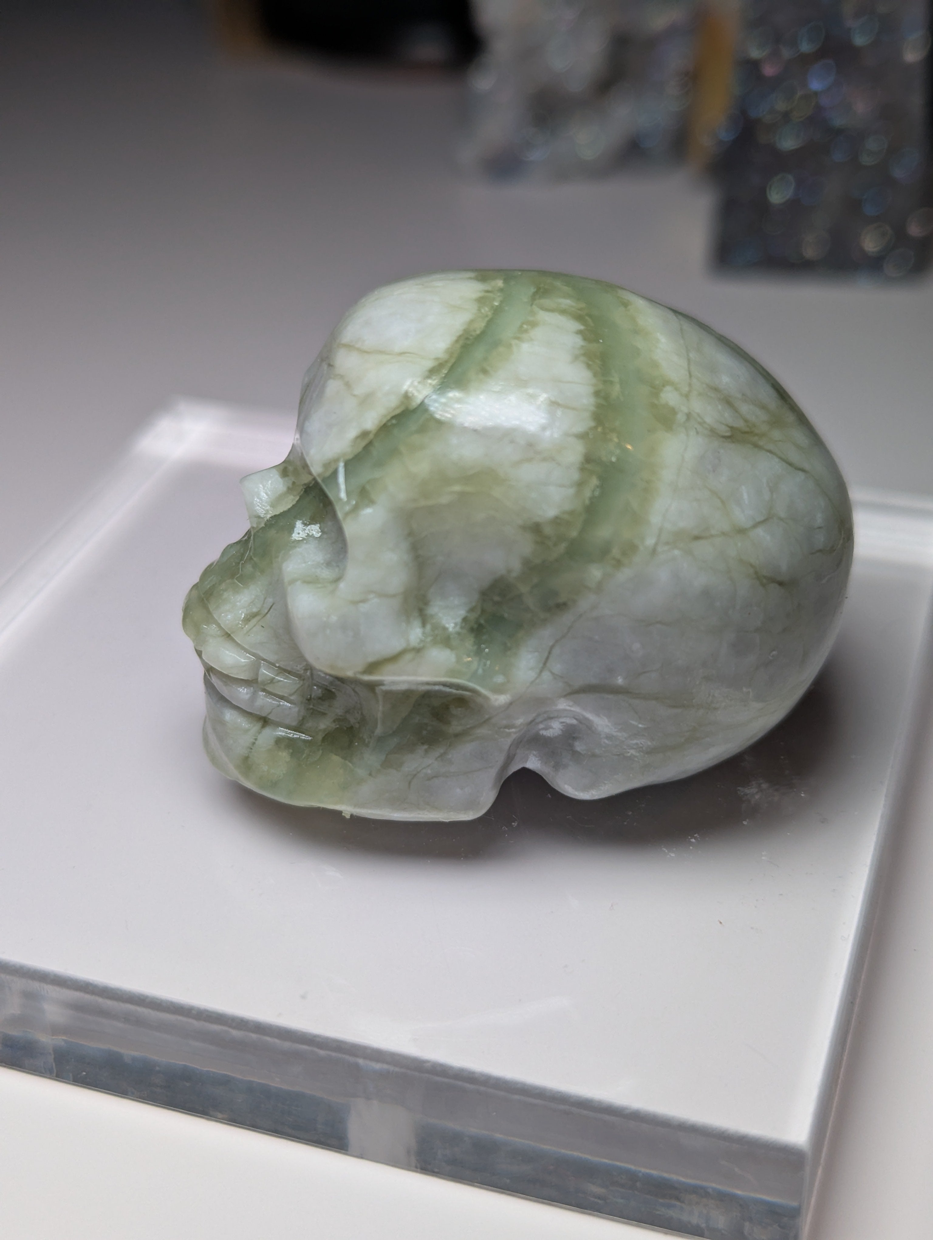 crystal  skull carving