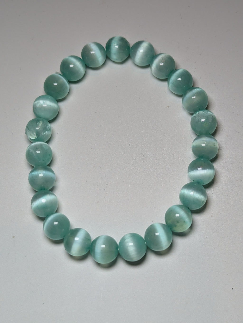 Green selenite crystal bracelet (dyed)
