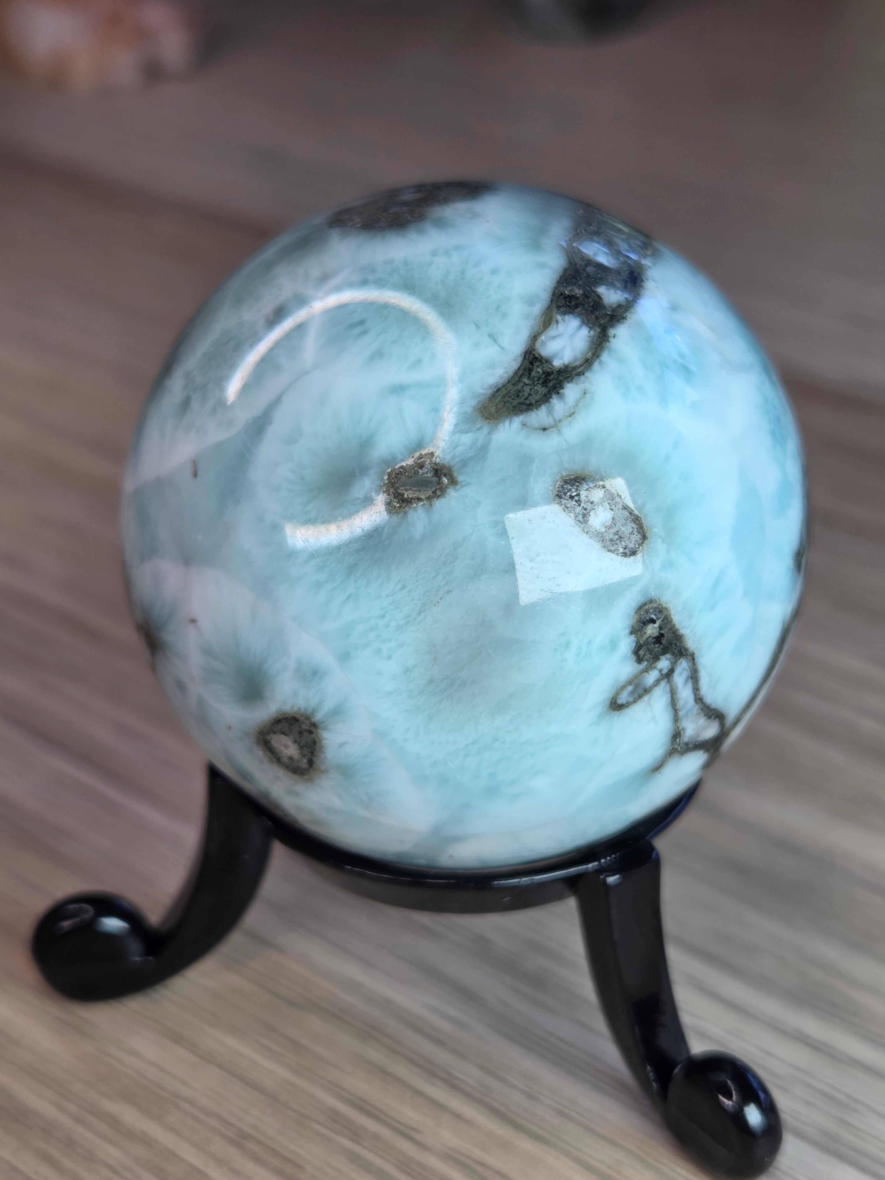 Larimar crystal sphere