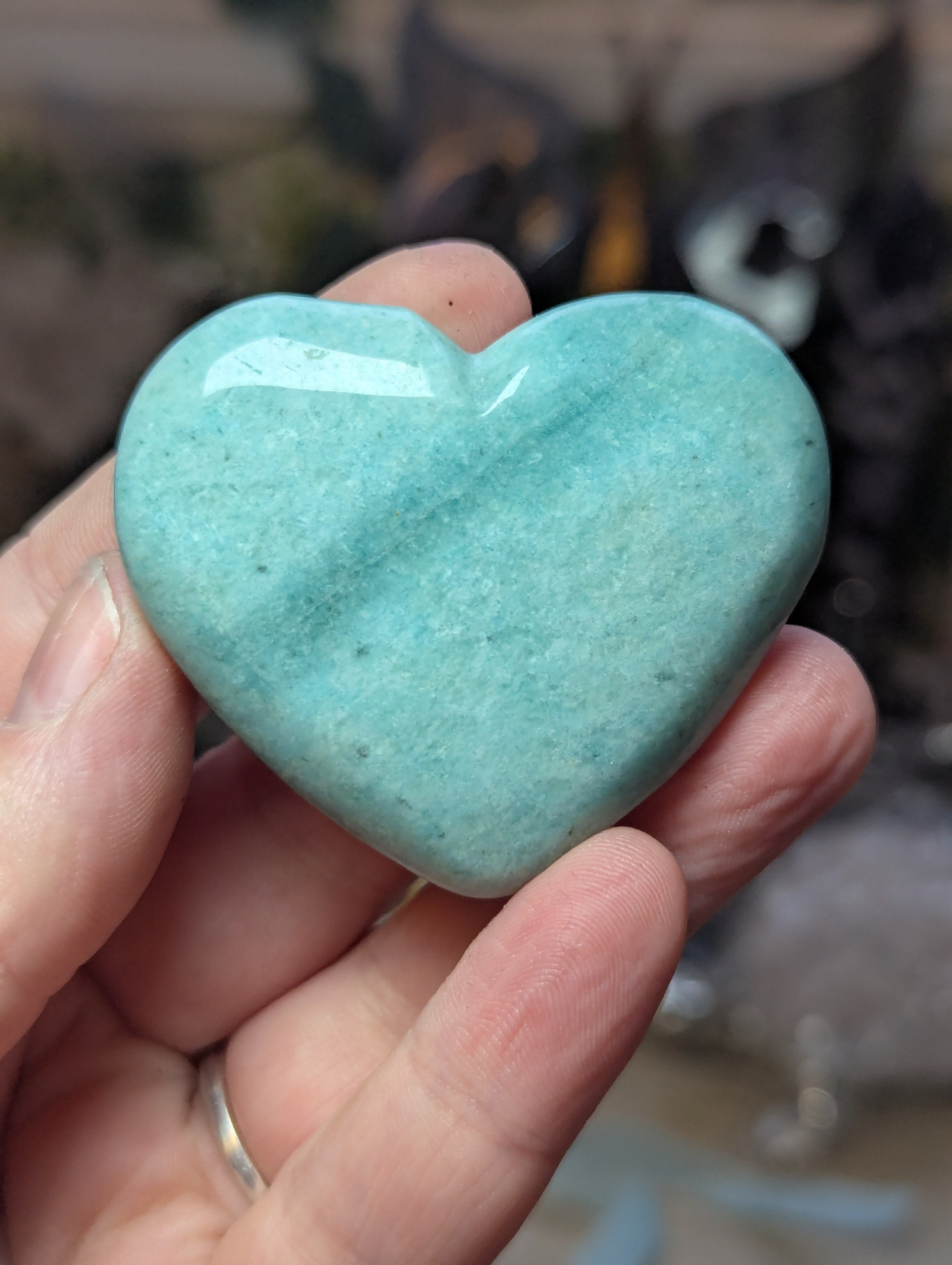Amazonite crystal heart