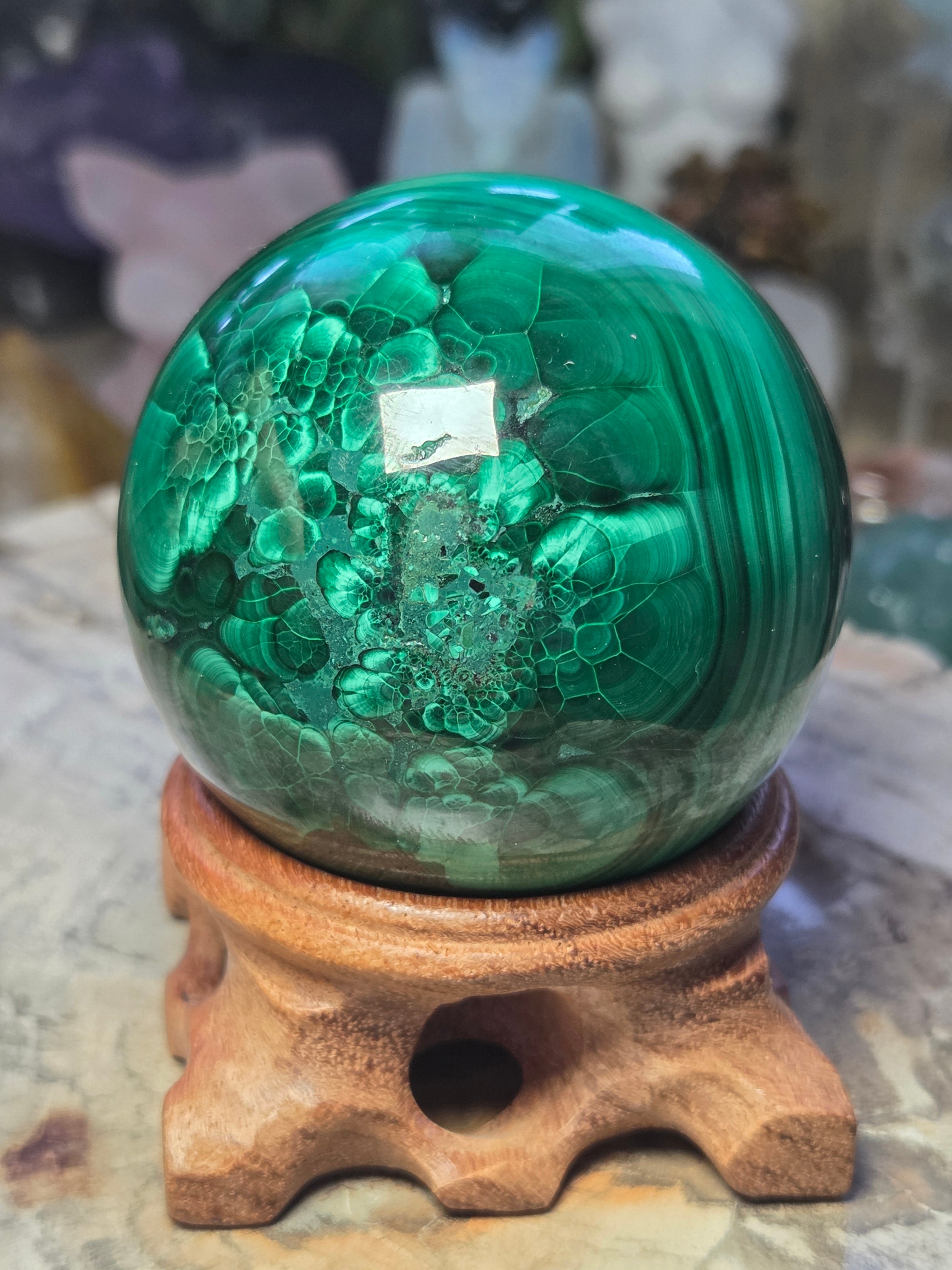 Malicite crystal sphere  5.4cm including stand